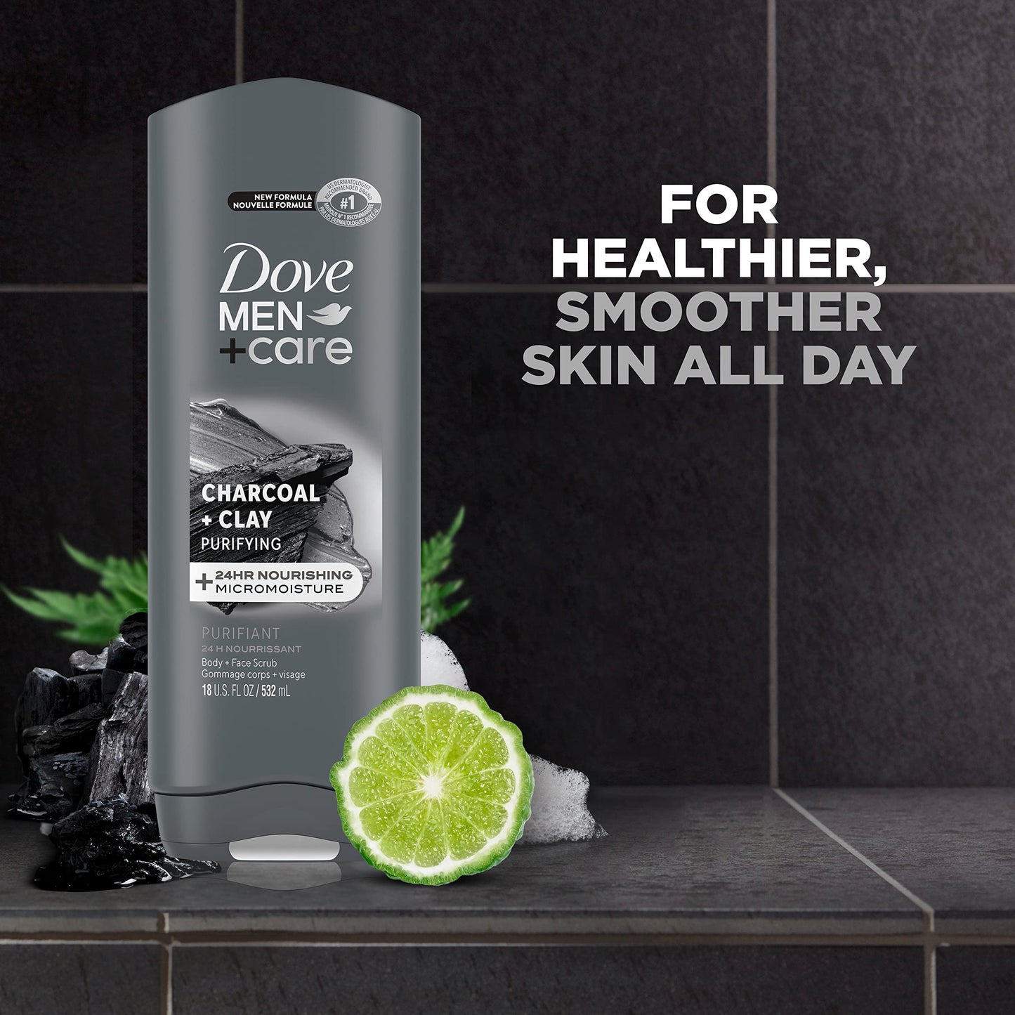 DOVE MEN + CARE Charcoal Clay Body Wash 18 Fl Oz