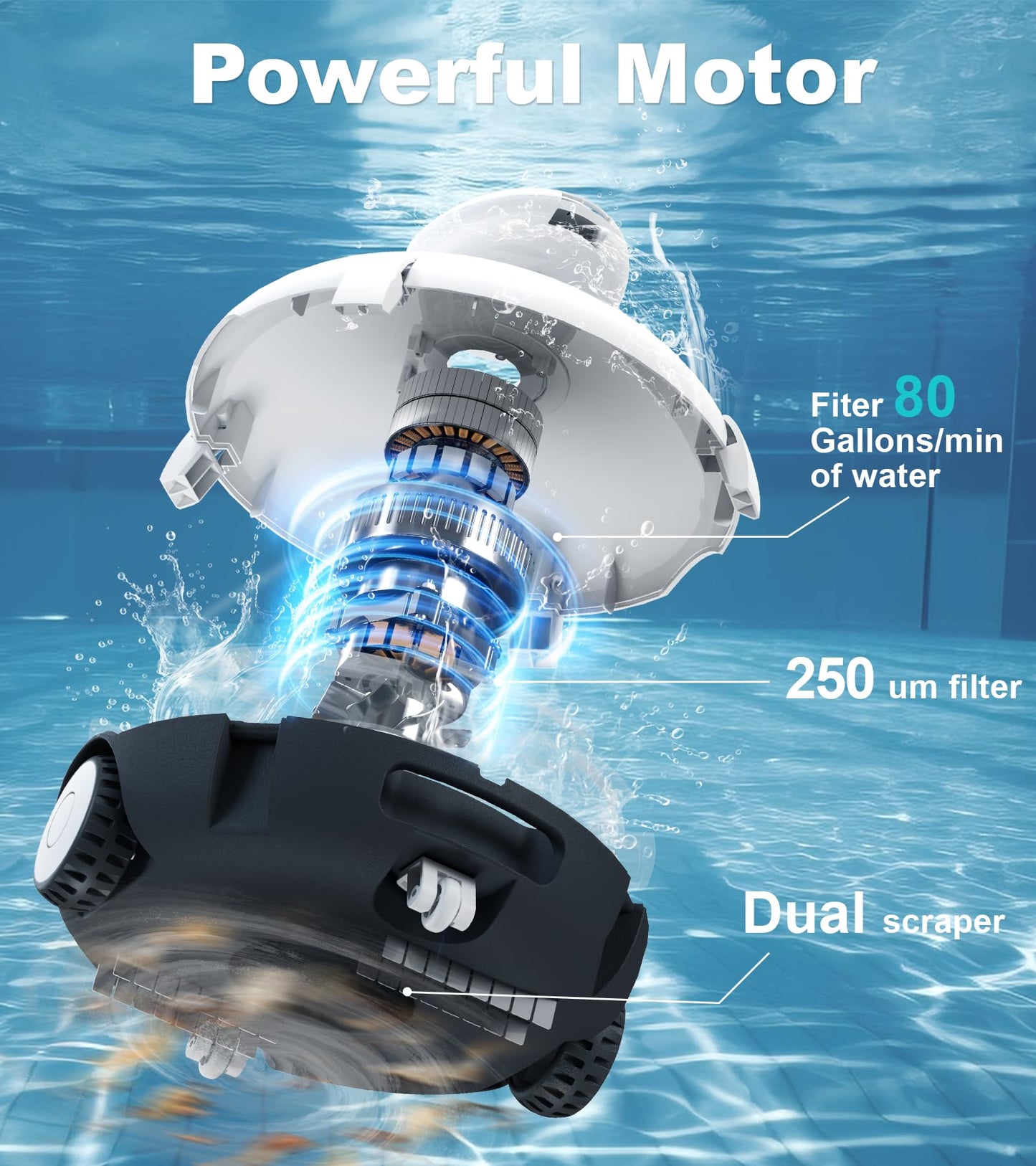 Cordless Robotic Pool Vacuum Cleaner by AQUVII
