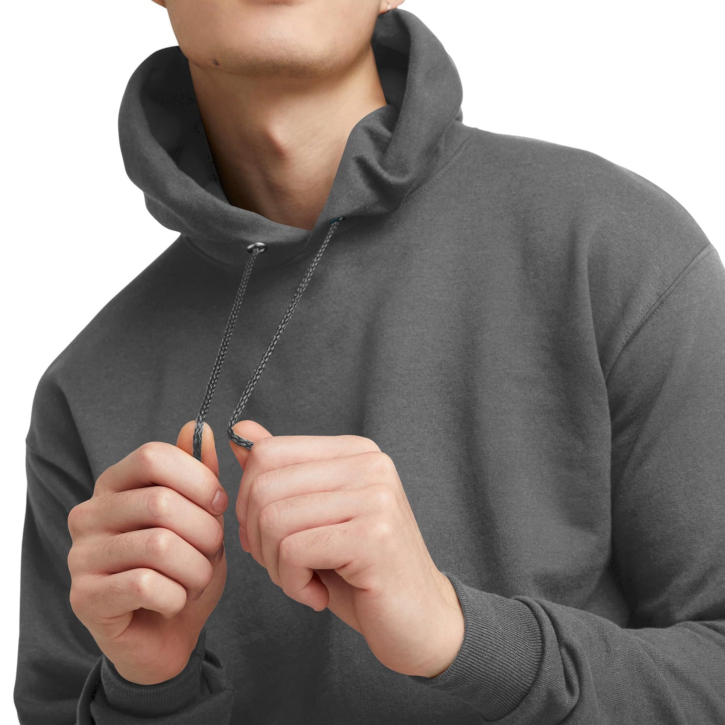 Hanes EcoSmart Pullover Hooded Sweatshirt, Grey