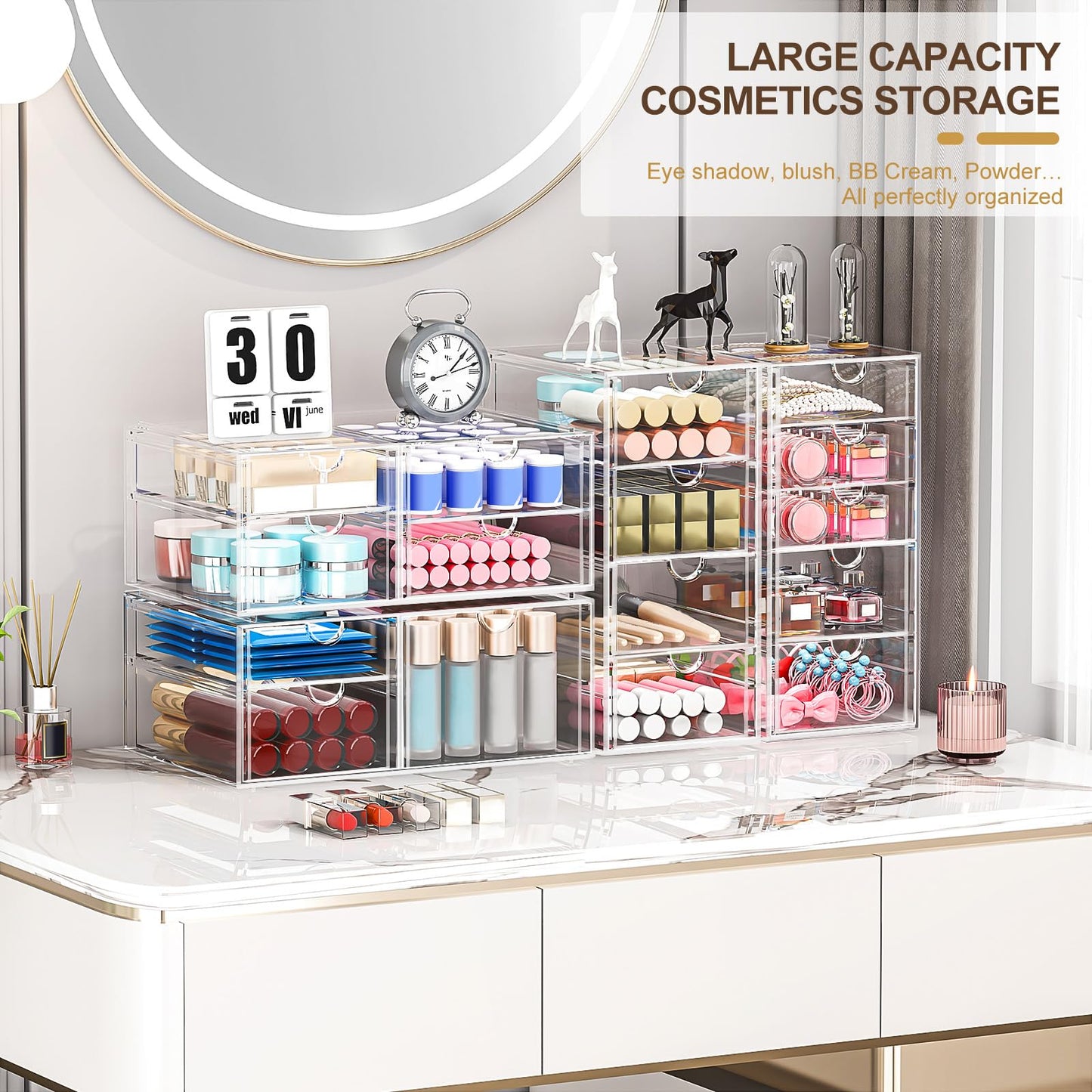 Makeup Organizer with 16 Drawers for Accessories