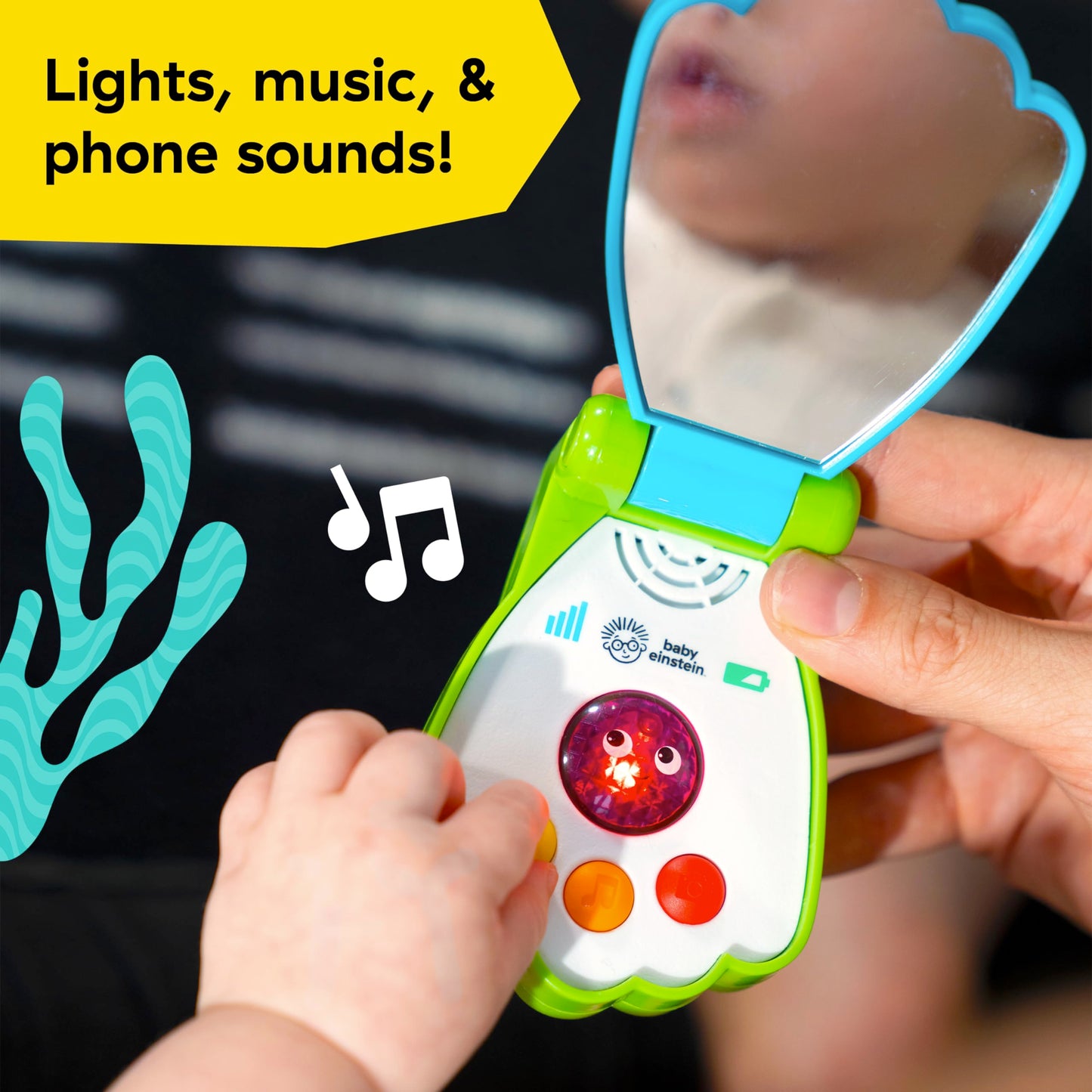 Baby Einstein Ocean Explorers Shell Phone Musical Toy Telephone, Ages 6 Months and up