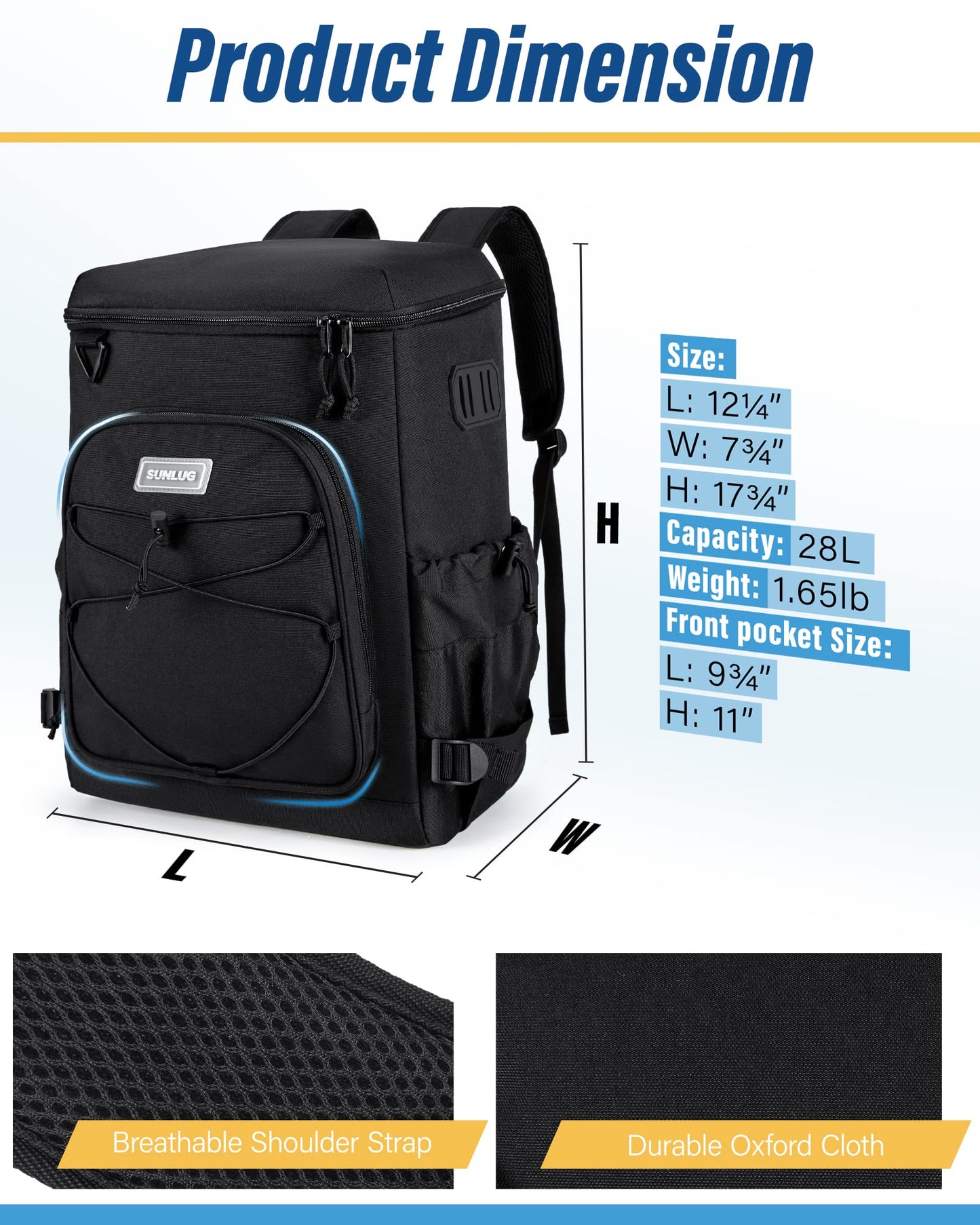 SUNLUG Backpack Cooler 40 Cans Leakproof Insulated Cooler Backpack Large Capacity for Men Women to Picnics, Camping, BBQ