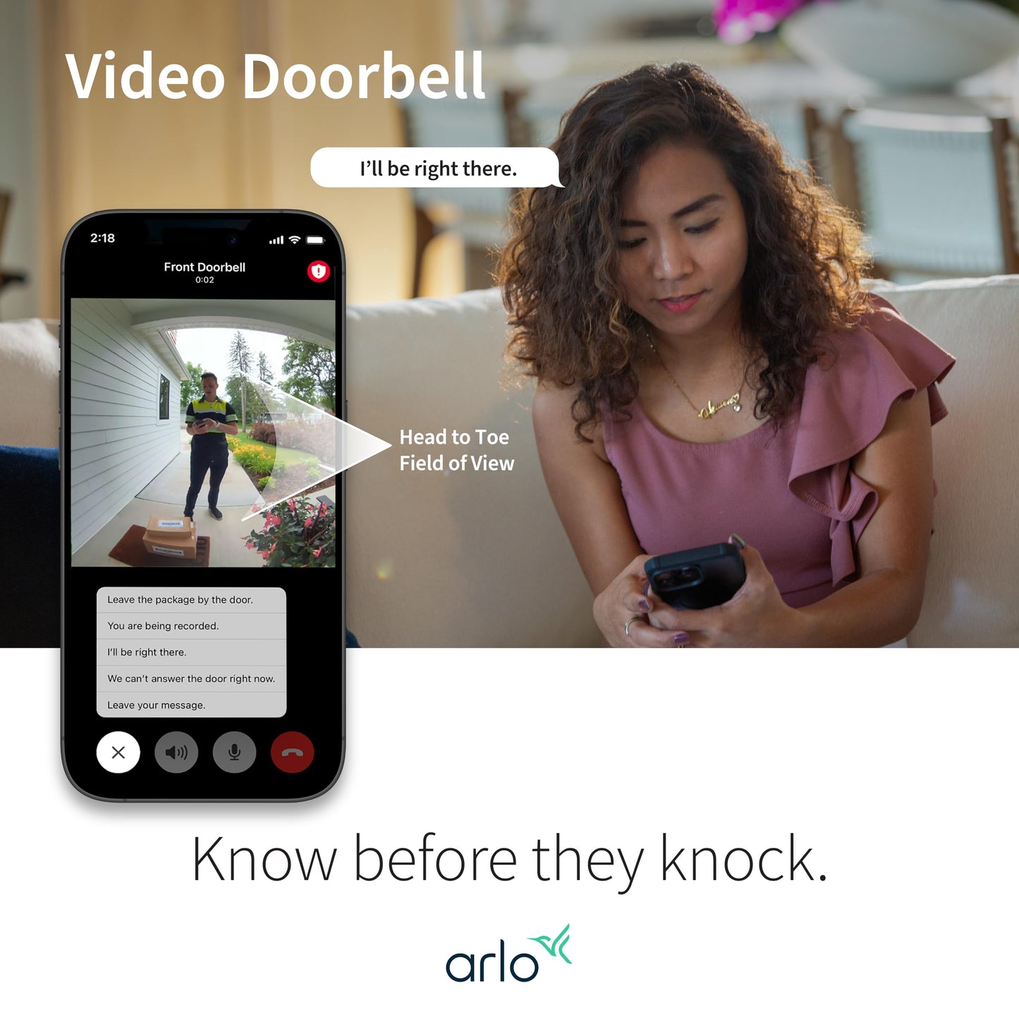 Arlo 2K Video Doorbell with 2-Way Audio