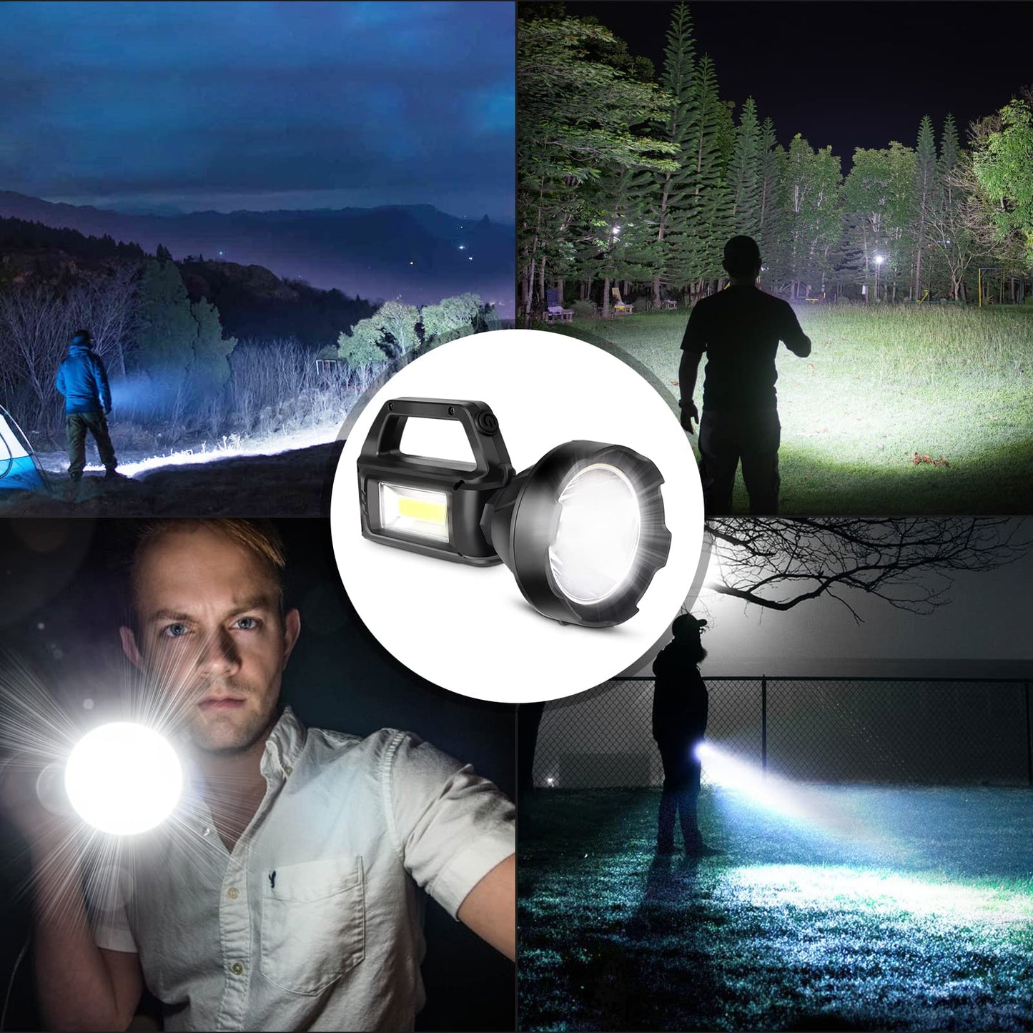 Foleto Rechargeable Handheld Flashlight 2 Pack