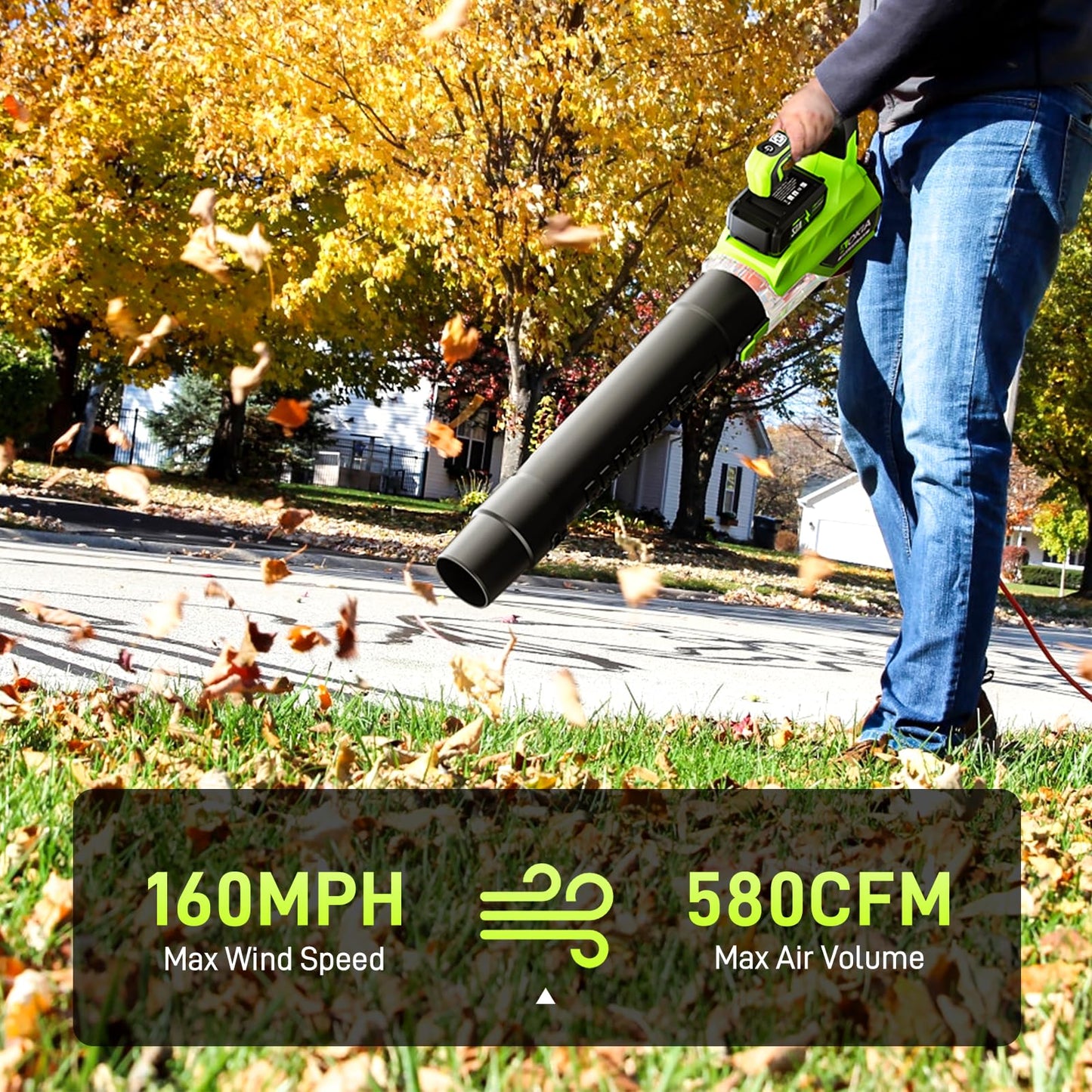 Aokia Cordless Leaf Blower with 2 Batteries