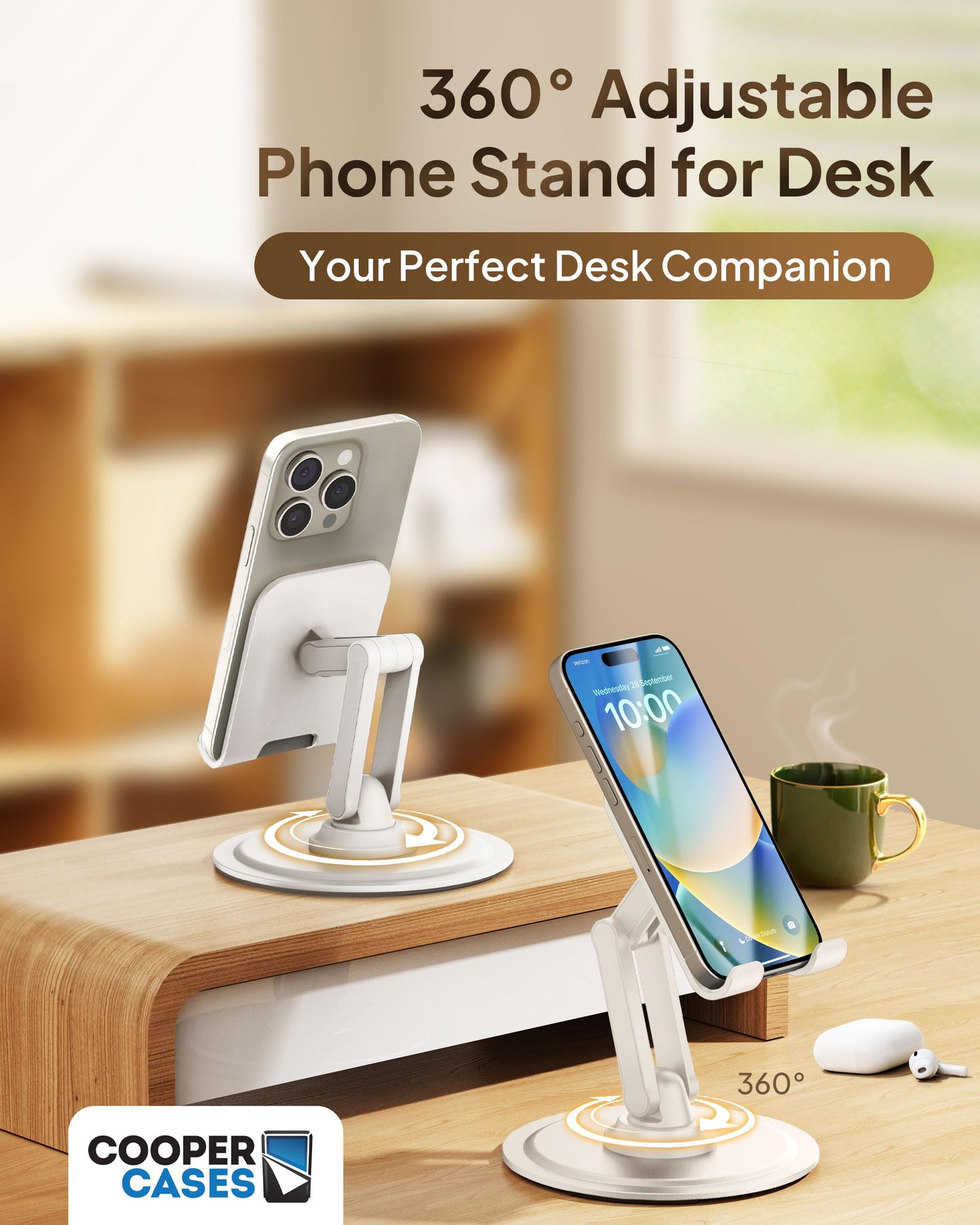 Cooper 360° Rotating Cell Phone Stand for Desk