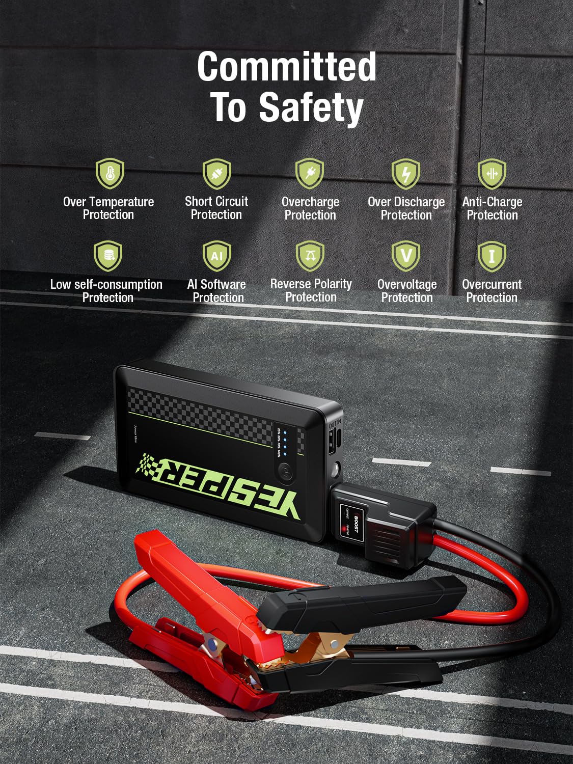 1500A YESPER Portable Jump Starter for Cars