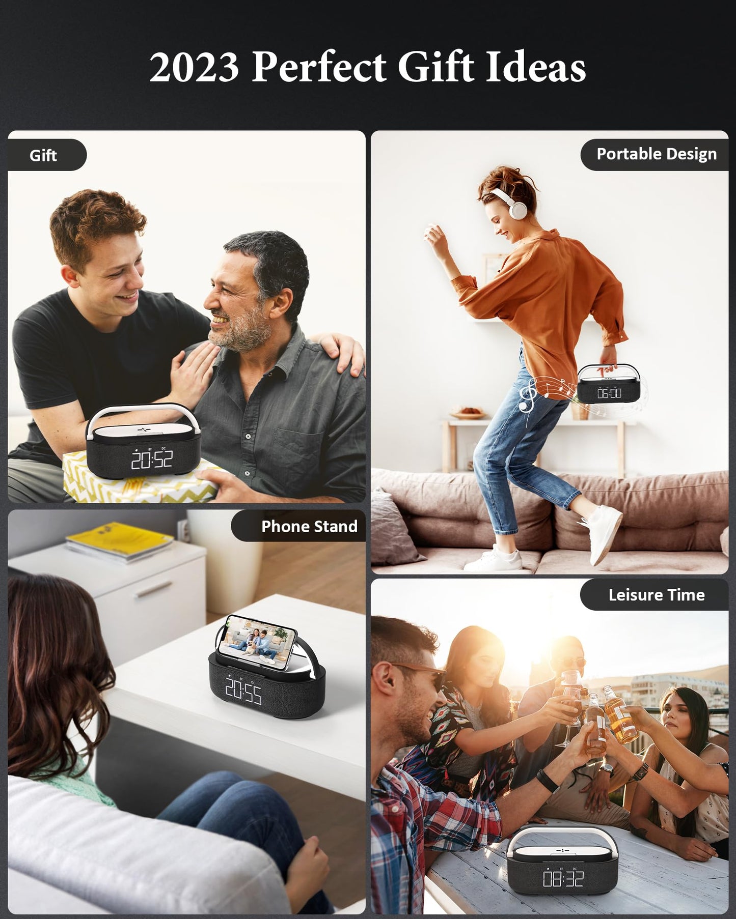 COLSUR Bluetooth Speaker with LED Night Light