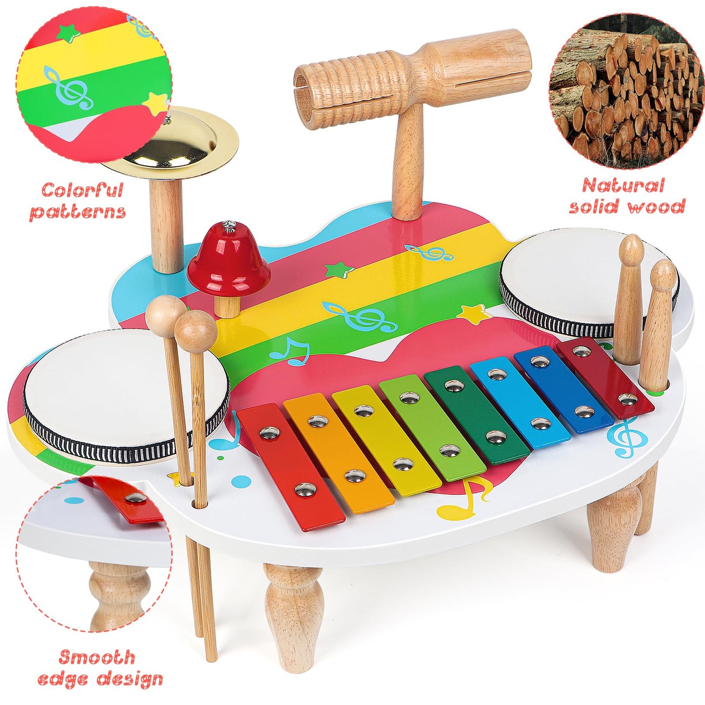 AKLOT Hand Held Drum for Kids and Adults