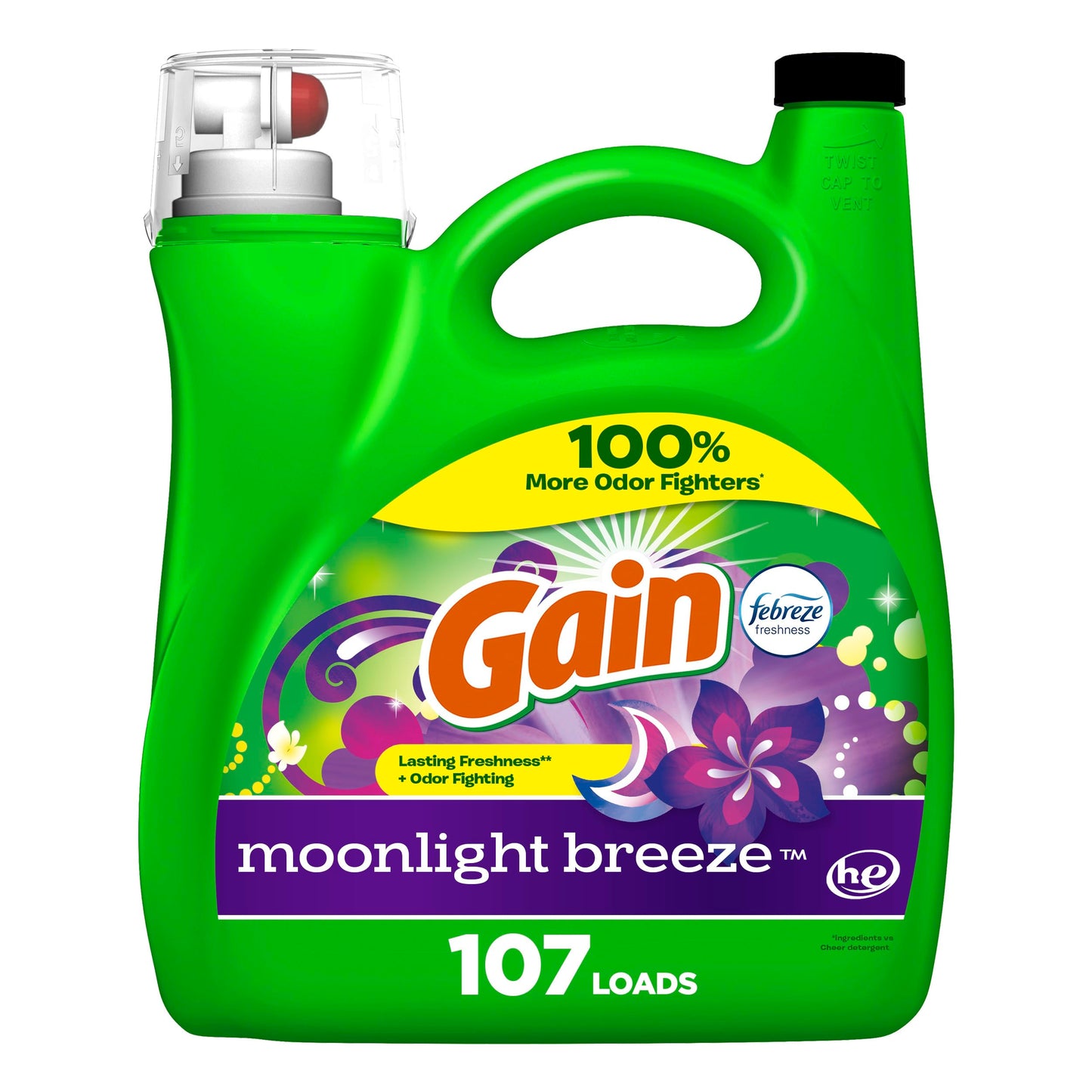 Gain Liquid Laundry Detergent, Moonlight Breeze, 107 Loads