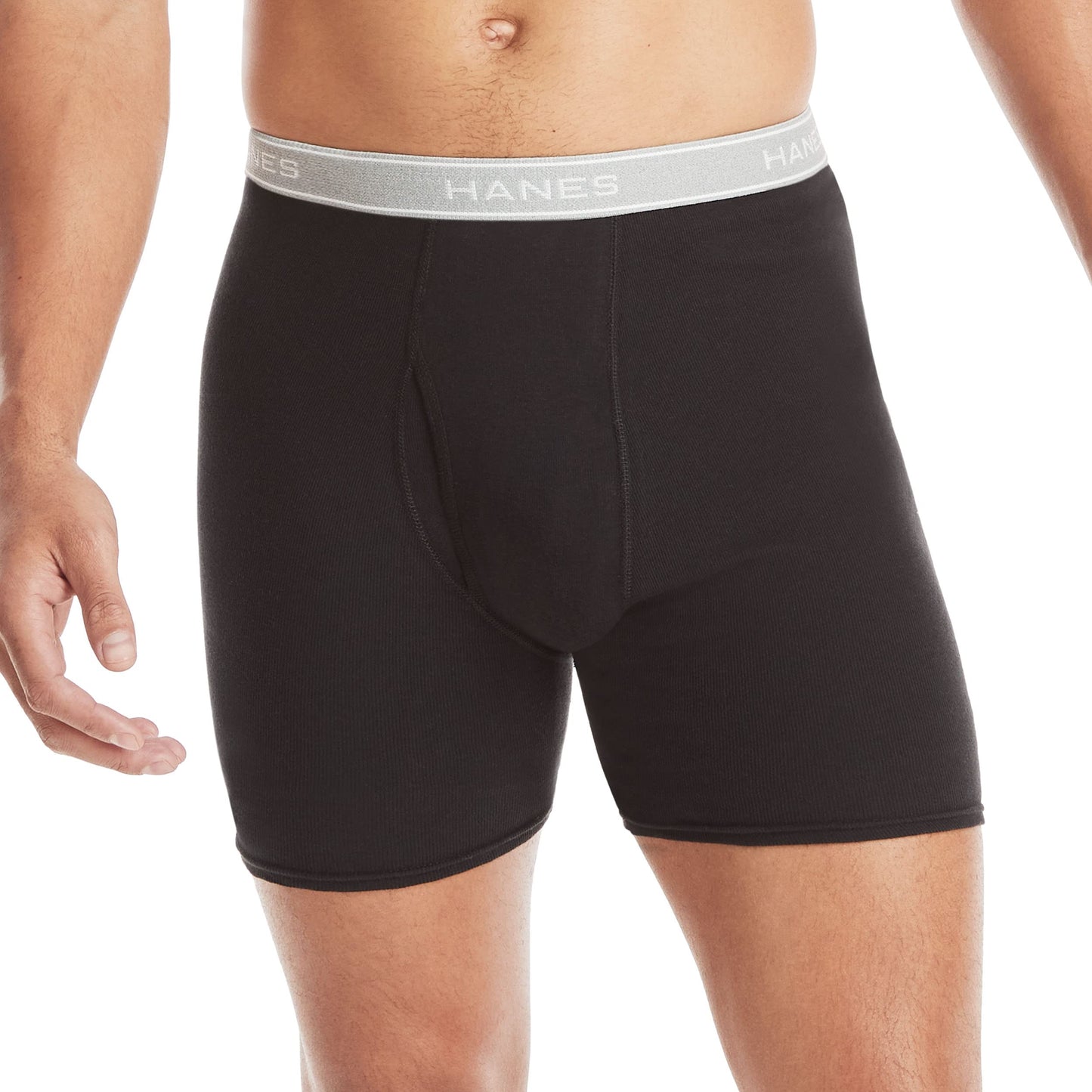 Hanes Cool Dri Boxer Briefs, 12-Pack, Black