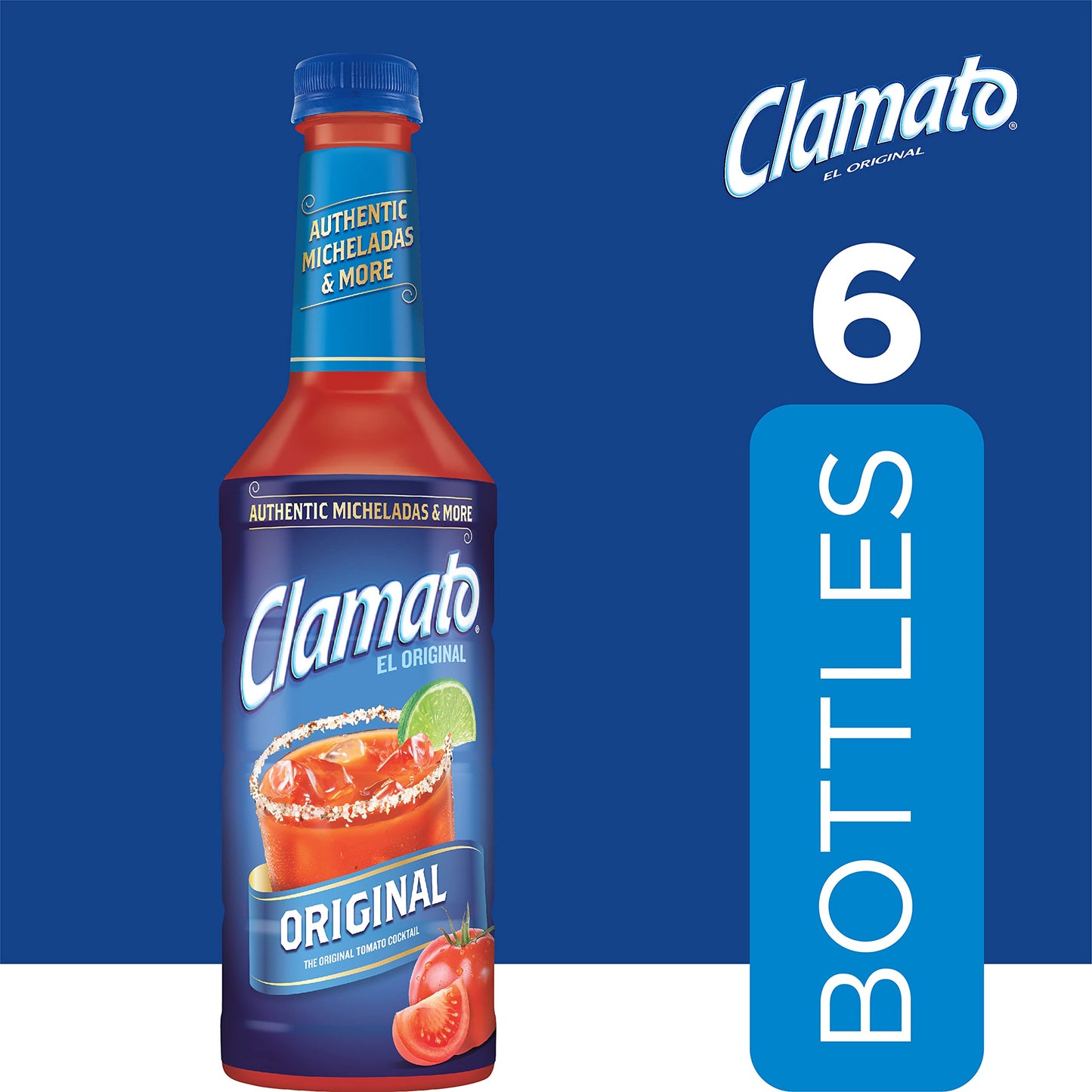 Clamato Original Tomato Cocktail Mixer, 1L Pack of 6