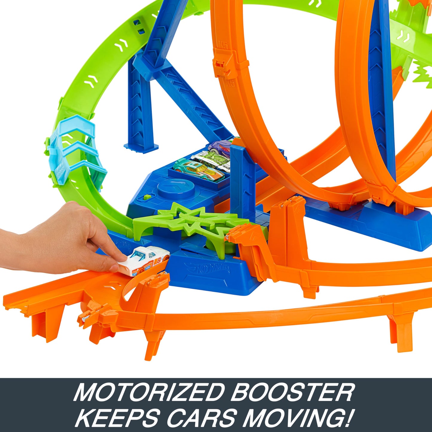 Hot Wheels Toy Car Track Set Action Epic Crash Dash with 1:64 Scale Vehicle & 5 Crash Zones, Powered by Motorized Booster