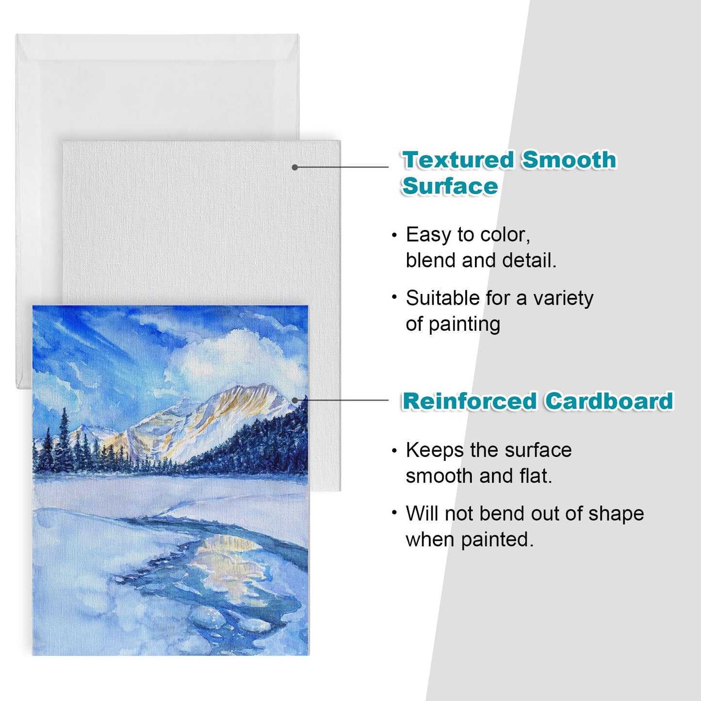 Acrylic Paint Set with Canvases and Brushes