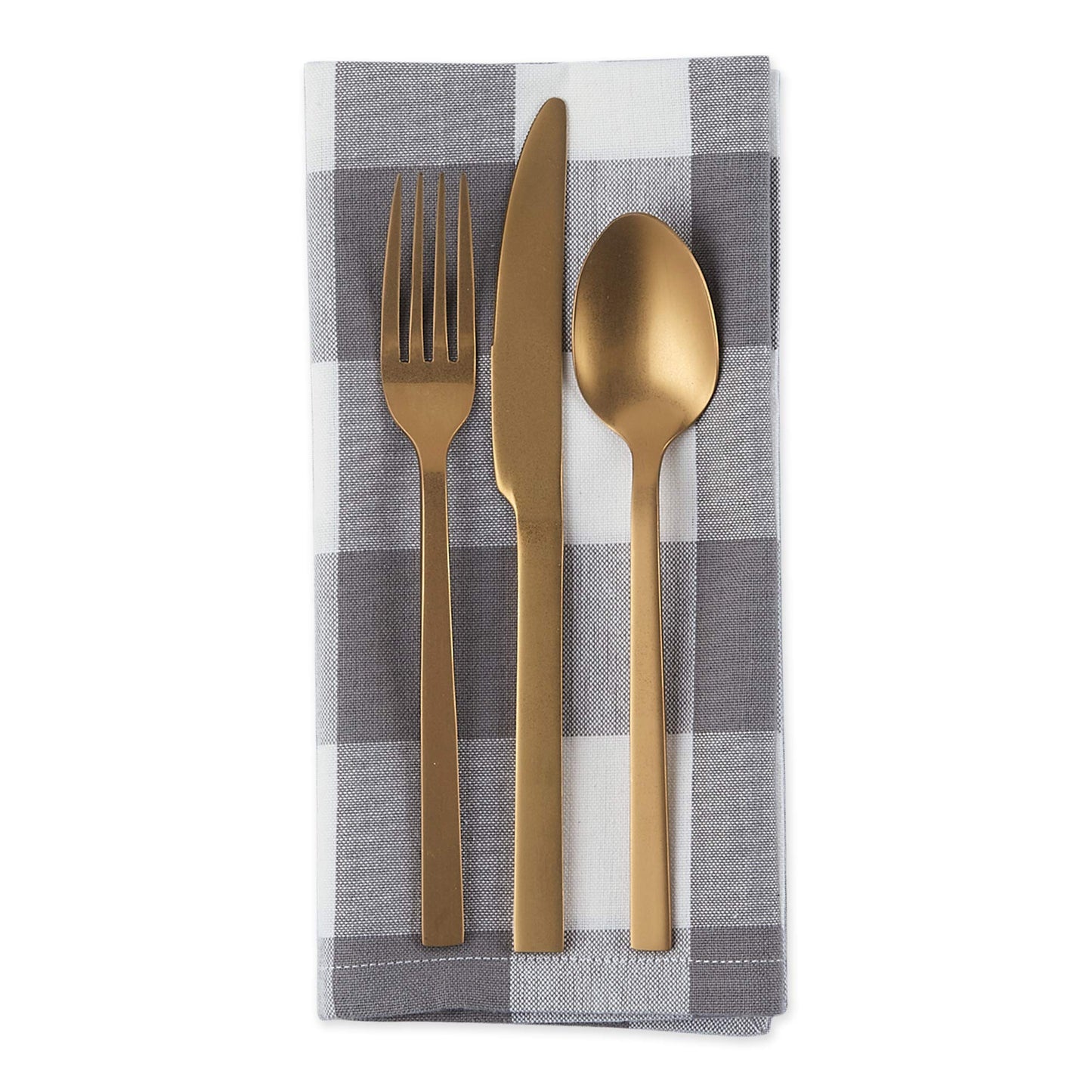 DII Gray & White Buffalo Check Napkin Set