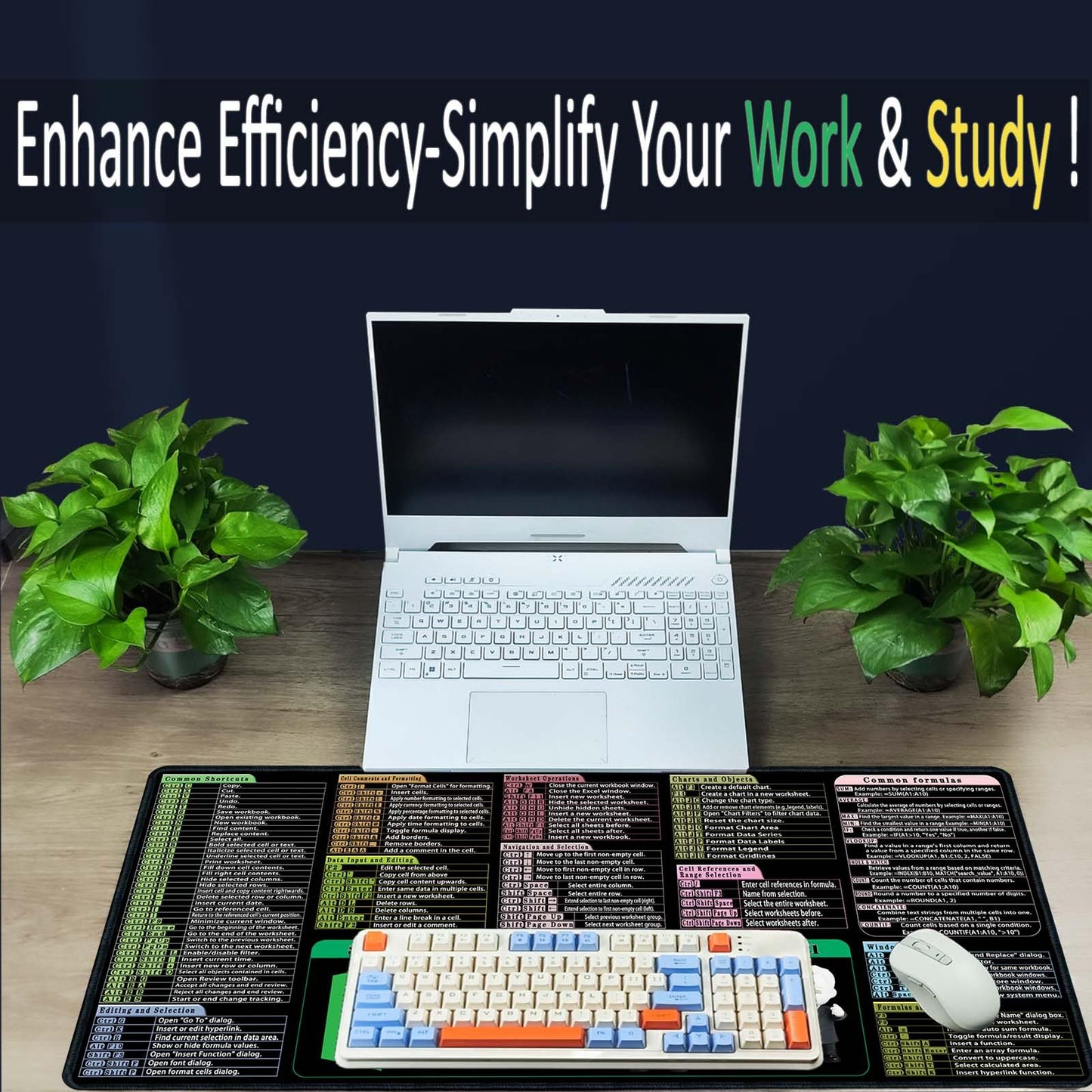 Large Non-Slip Waterproof Mouse Pad for Excel