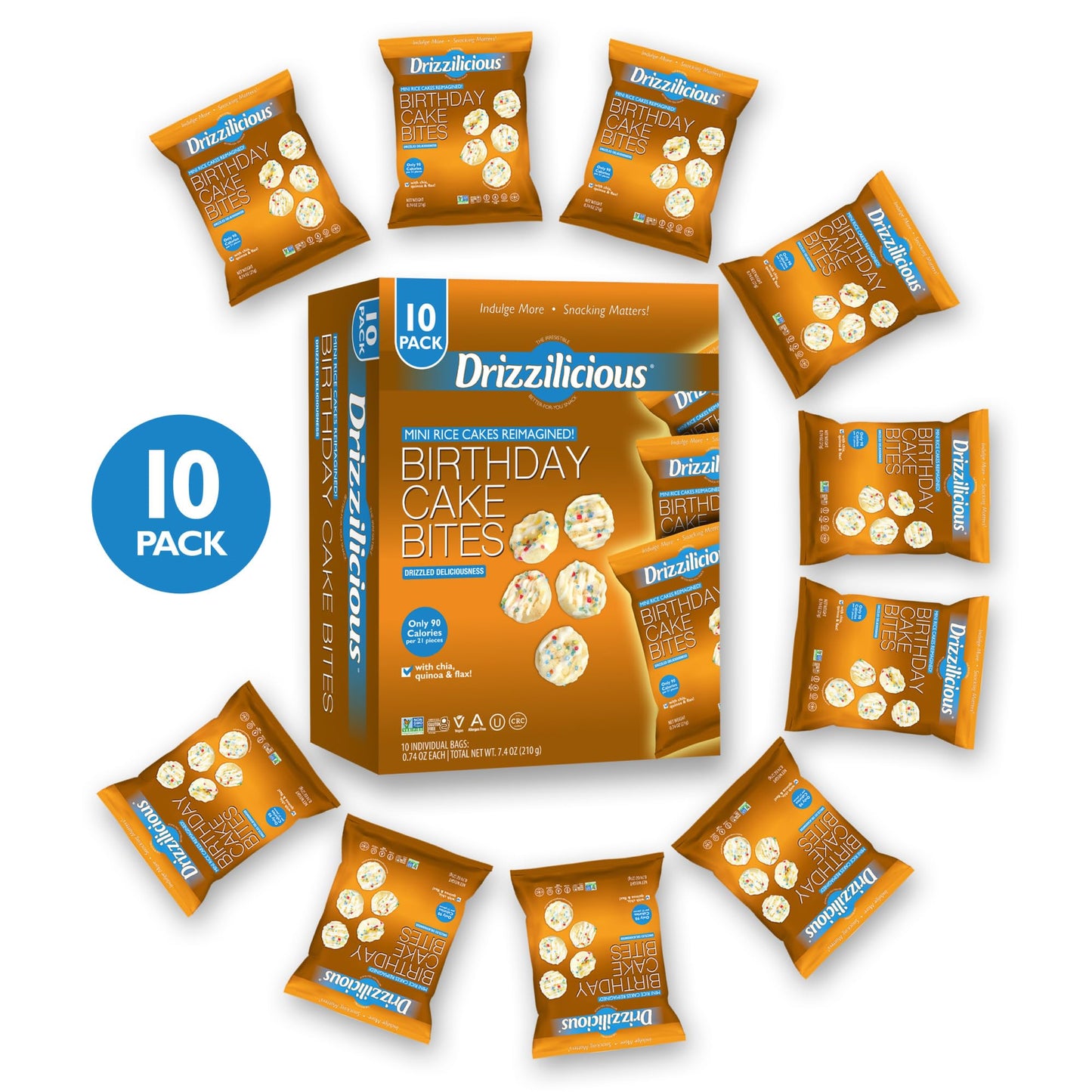 Drizzilicious Mini Rice Cakes - Vegan, Gluten Free