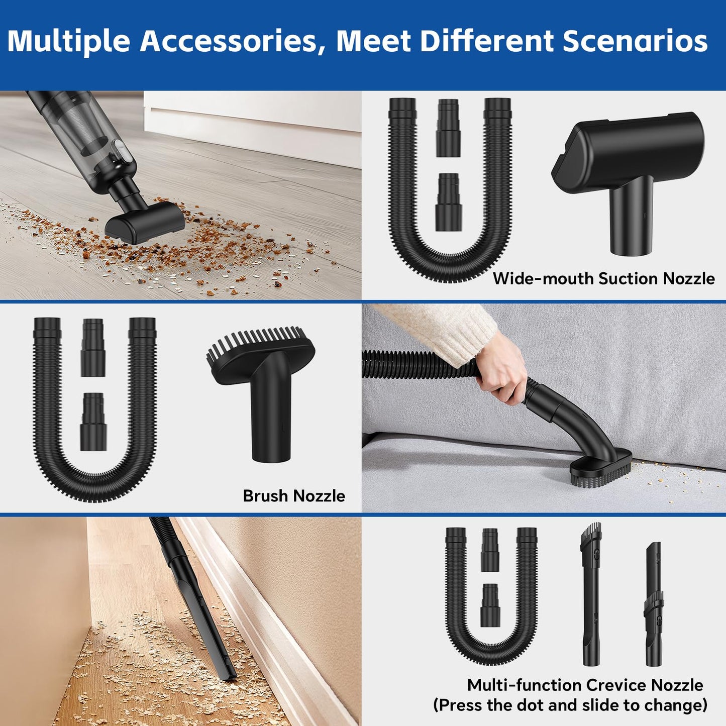 Cordless Handheld Car Vacuum Cleaner with Suction