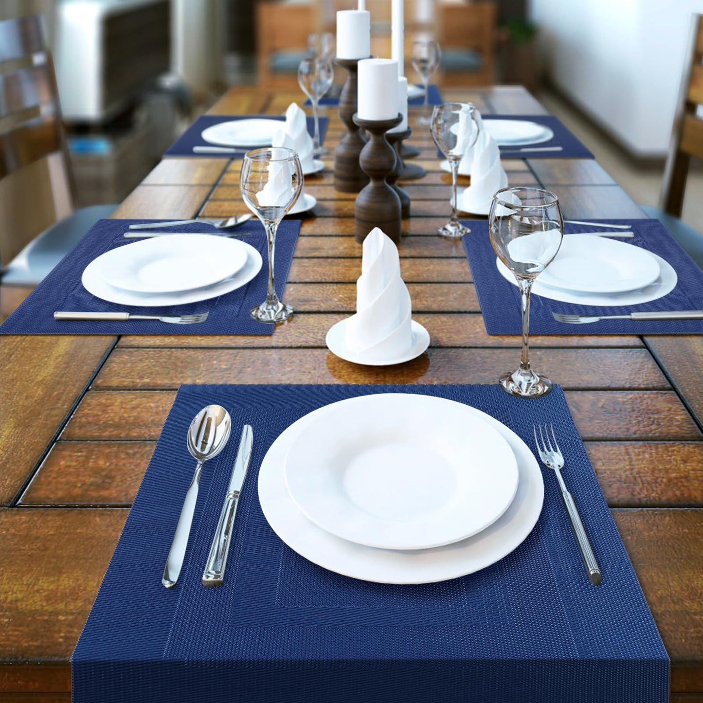 6 Pack Wipeable PVC Placemats for Dining