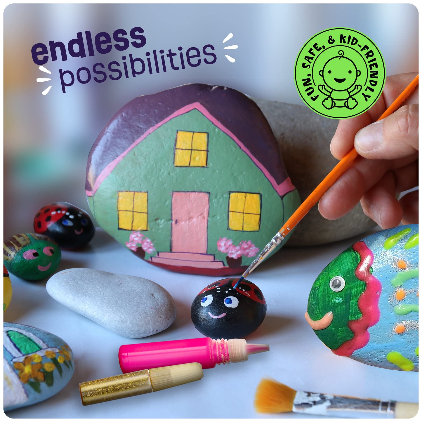 Dan&Darci Rock Painting Kit - Glow in Dark