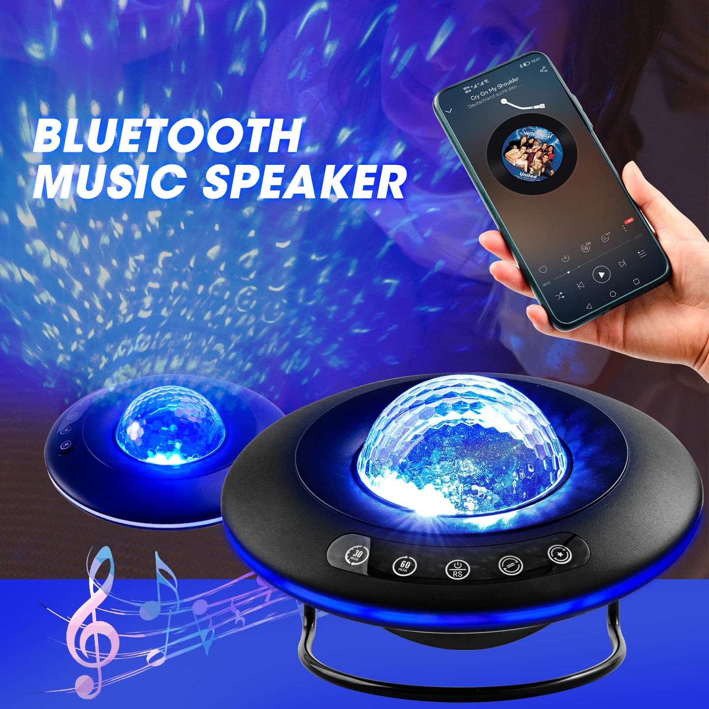 Star Projector Bluetooth Speaker with Remote Control