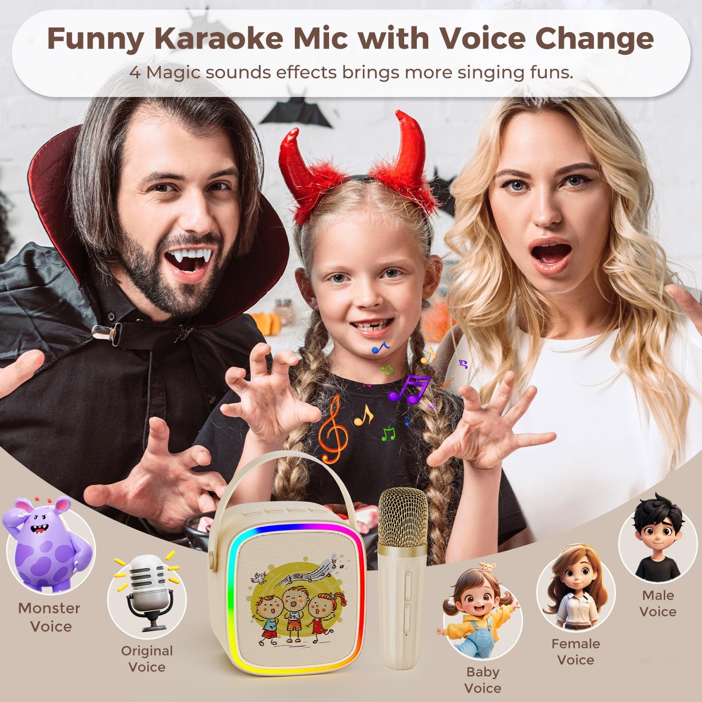 Mini Karaoke Machine for Kids with Microphone