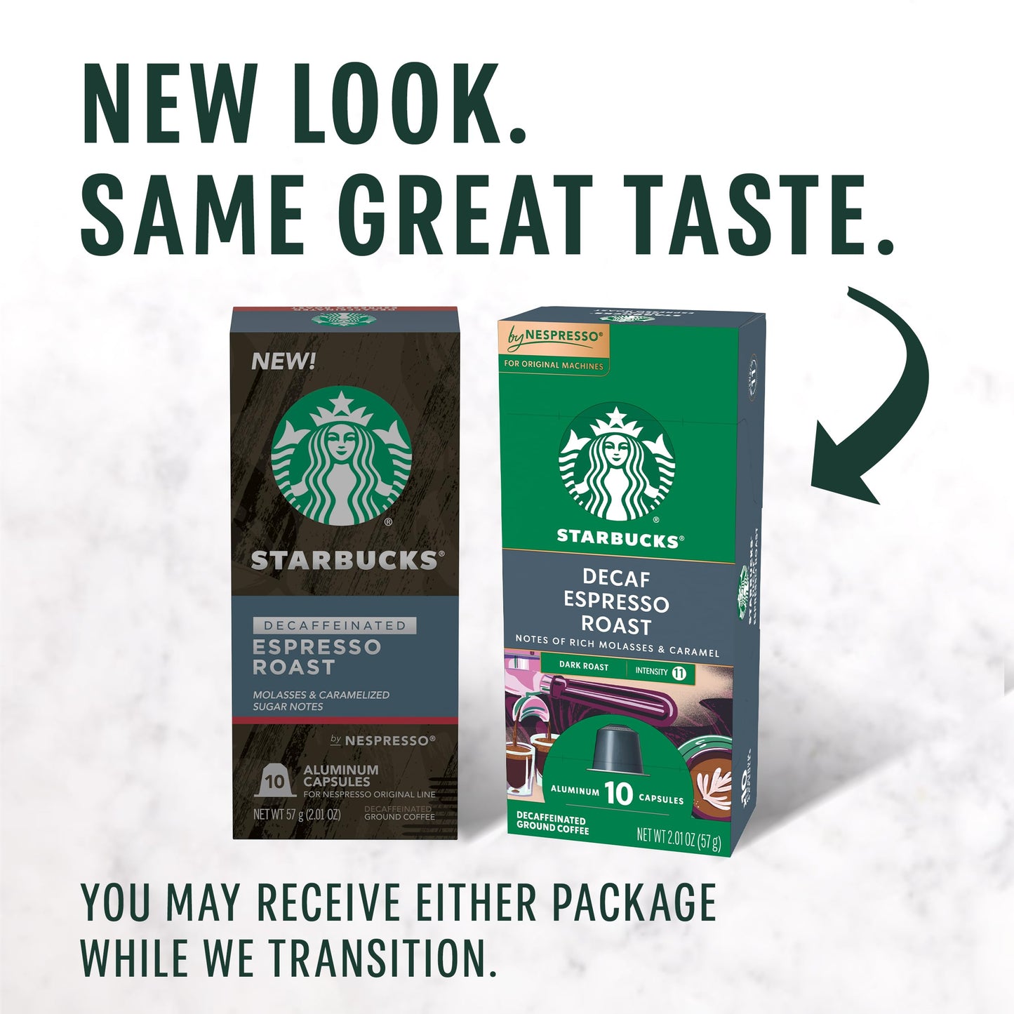 Starbucks Decaf Dark Roast Espresso Pods, 50-Count