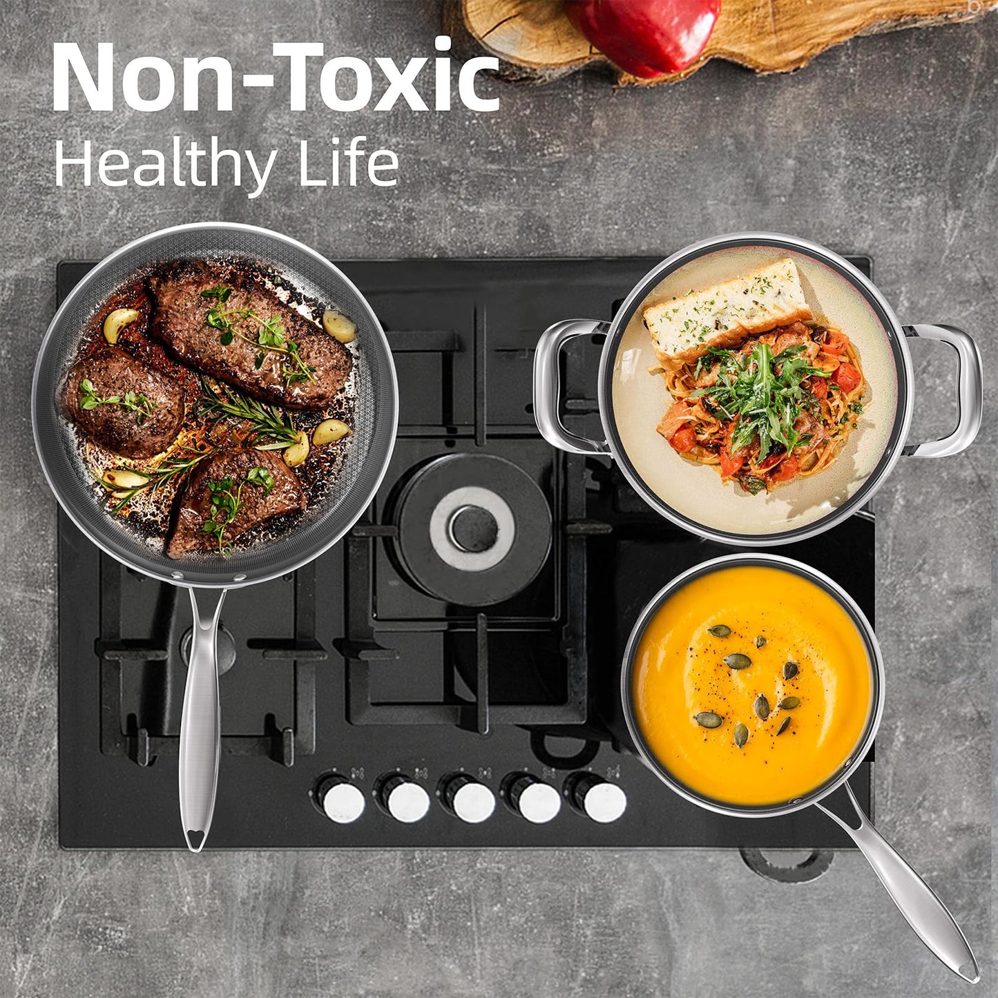 COOKER KING Non-Stick Cookware Set, 10-Piece