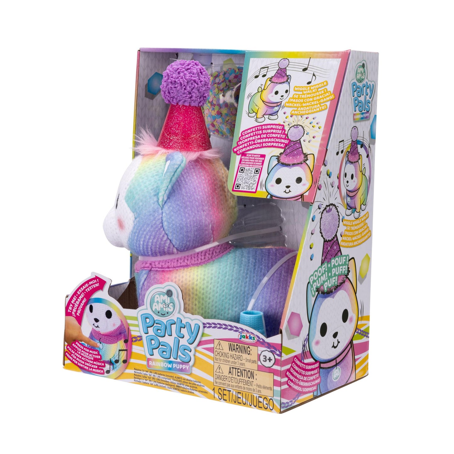 Rainbow Party Plush Toy with Music & Surprise!