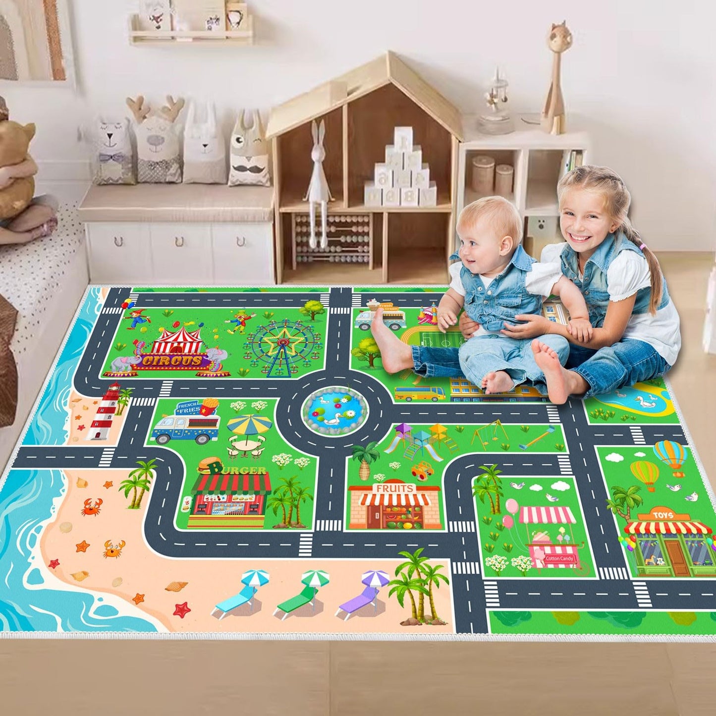 Kids City Life Playmat for Toy Cars and Trains