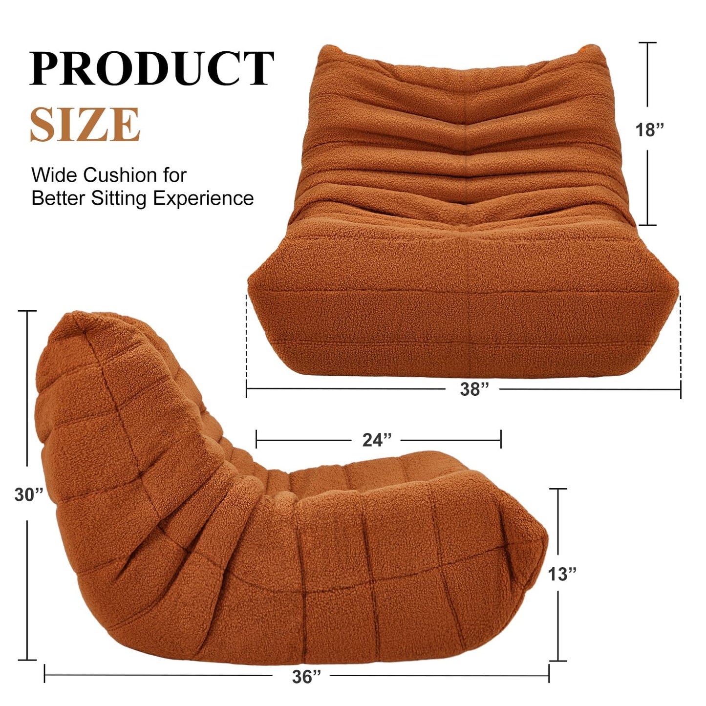 Bean Bag Chair with Memory Foam for Adults