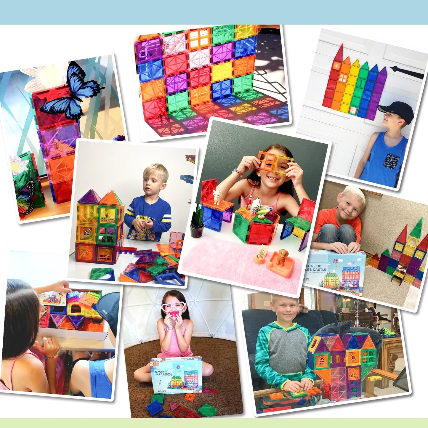 118PCS Magnetic Building Tiles by IGIVI