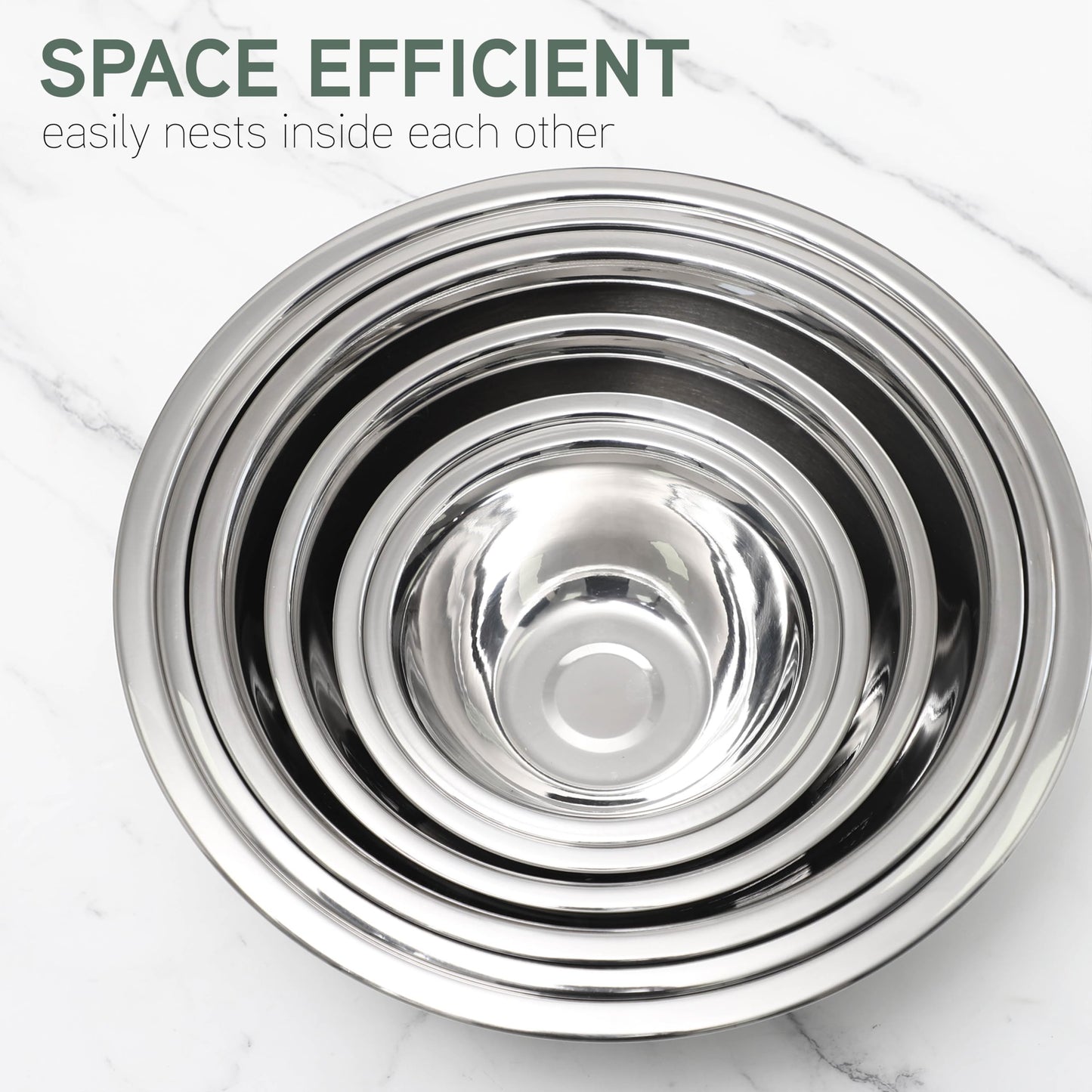 COOK WITH COLOR 6-Piece Stainless Steel Mixing Bowls