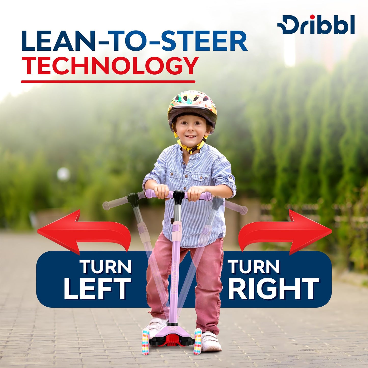 Dribbl Kids 3-Wheel Scooter with Adjustable Handlebar