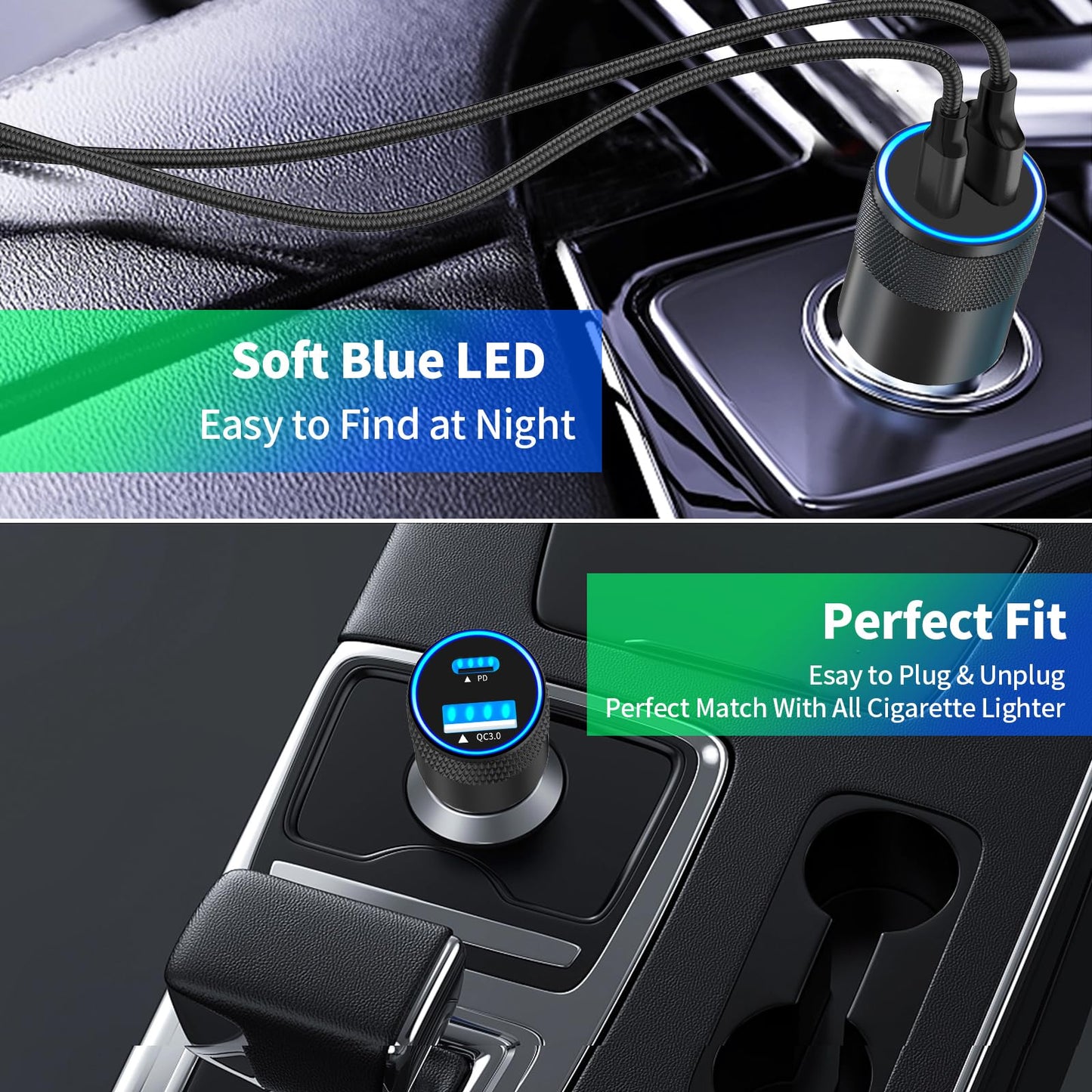 iPhone 16 Fast Car Charger with Braided Cable