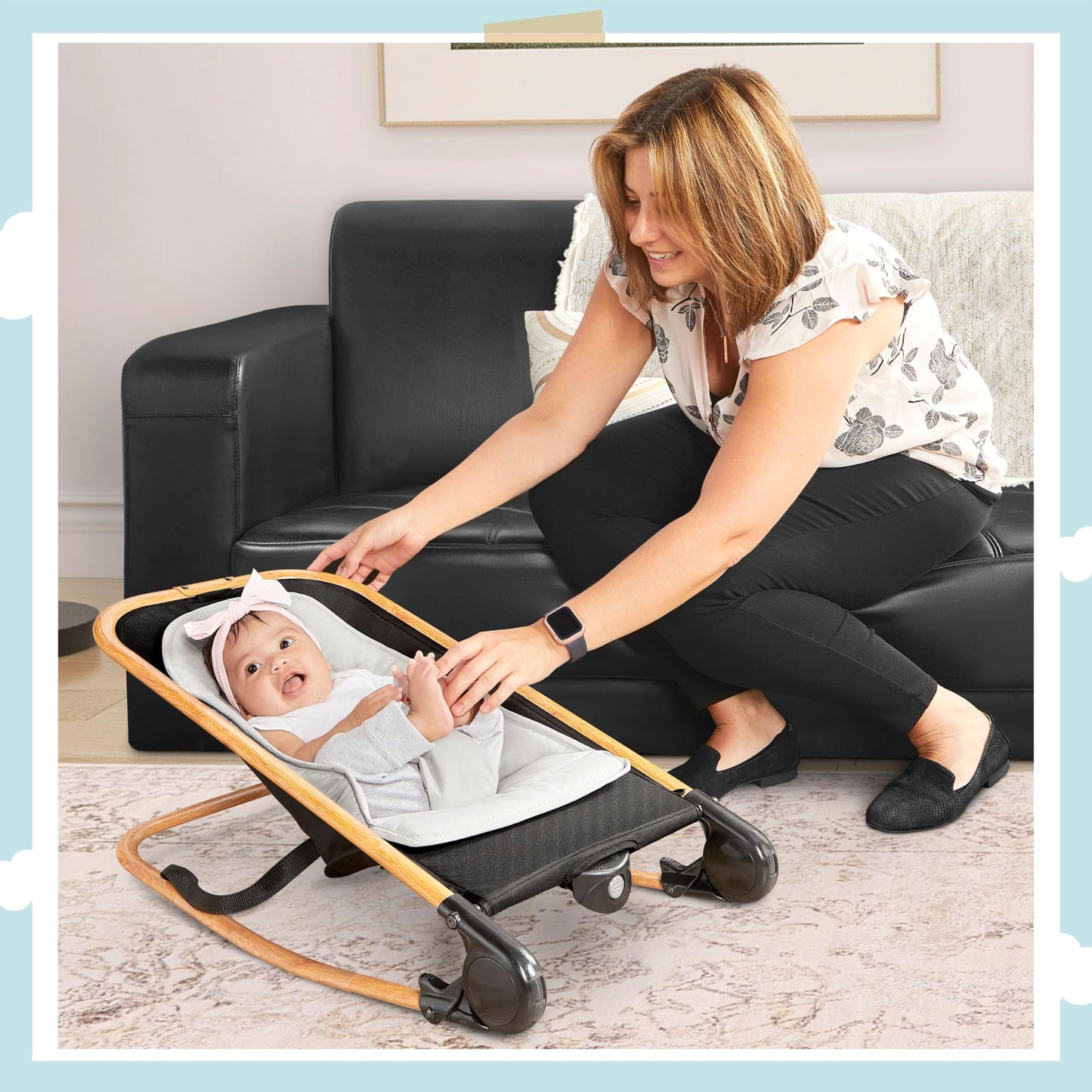 Dream on Me Rock With Me 2-in-1 Baby Rocker and Stationary Seat, Baby Rocker Seat for Infant with Removable Toy Bar, Baby Rocker Chair with Soothing Music & Vibration, 0-6 Months, Upto 20 Lbs