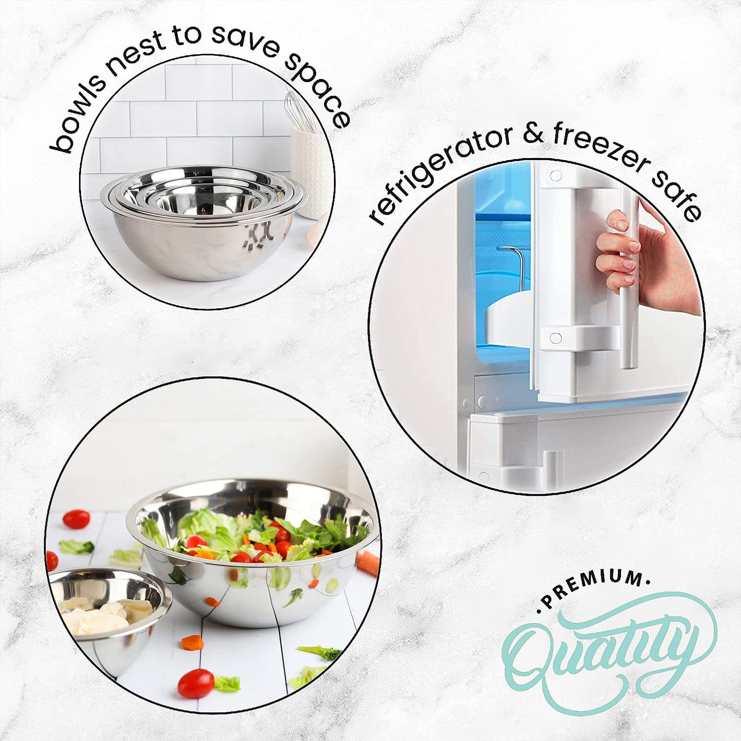 5-Piece Stainless Steel Mixing Bowl Set