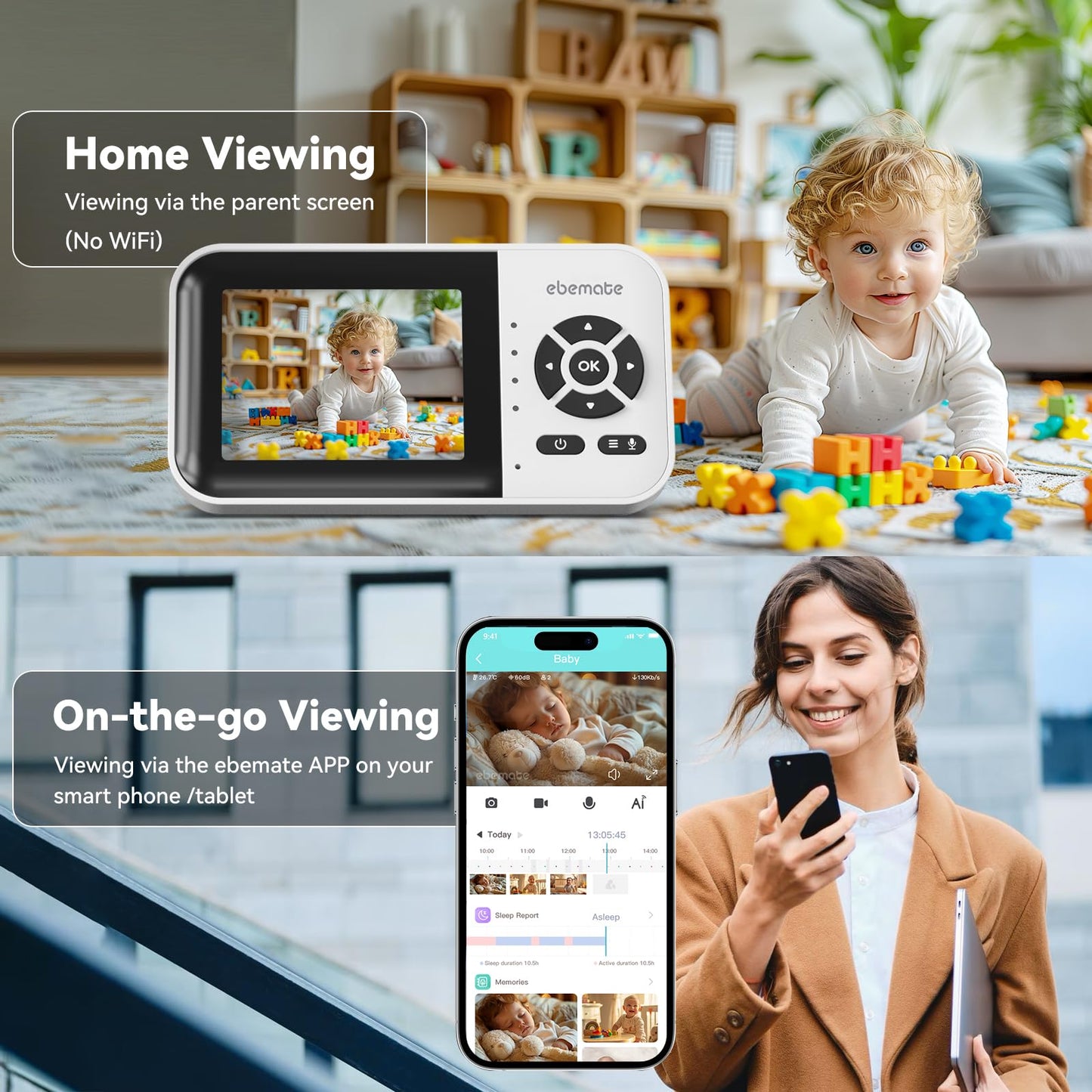 2.8" Baby Monitor with 1080P Camera & Night Vision