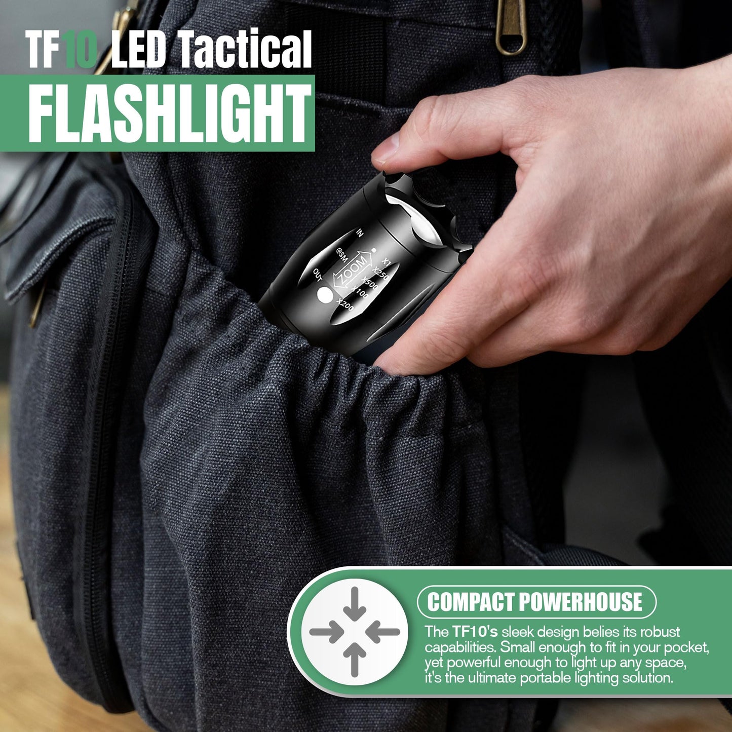 A&P Tactical Waterproof Flashlight with 5 Modes