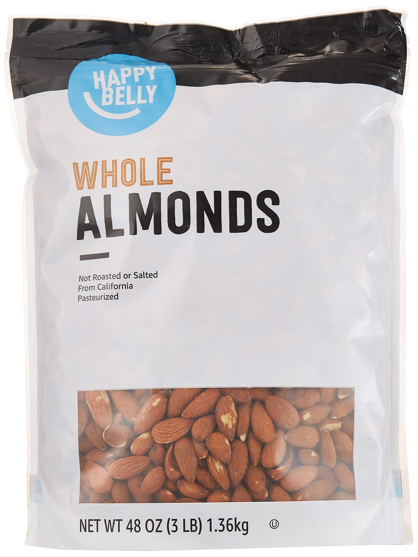 Happy Belly Whole Raw Almonds, 48 Ounce