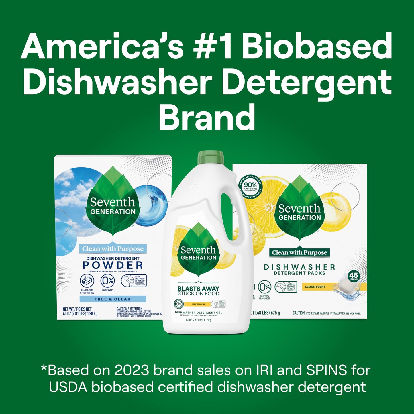 42 oz Seventh Generation Dishwasher Gel, 6 Pack