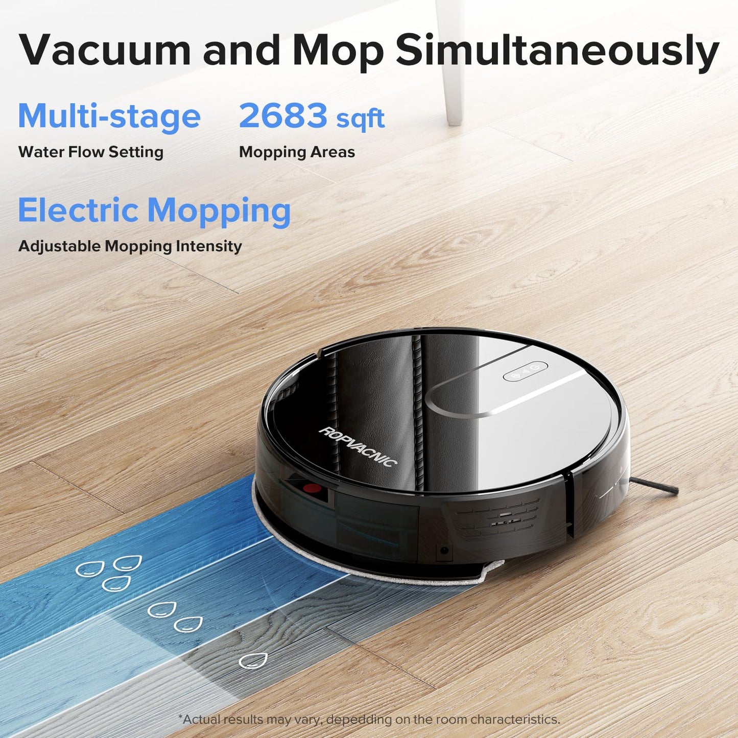 ROPVACNIC Robot Vacuum and Mop Combo 4000Pa