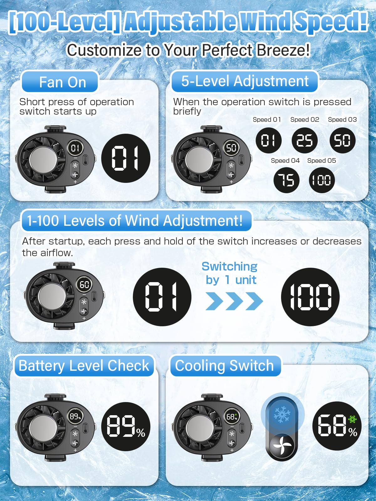Rechargeable Handheld Fan with Ice Cooler