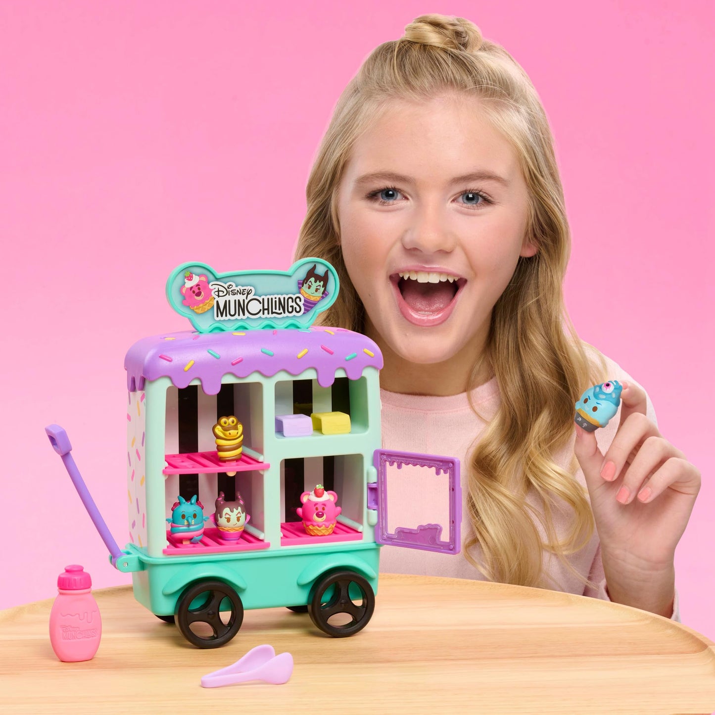 Disney Munchlings Ice Cream Cart Playset, 13-Pieces