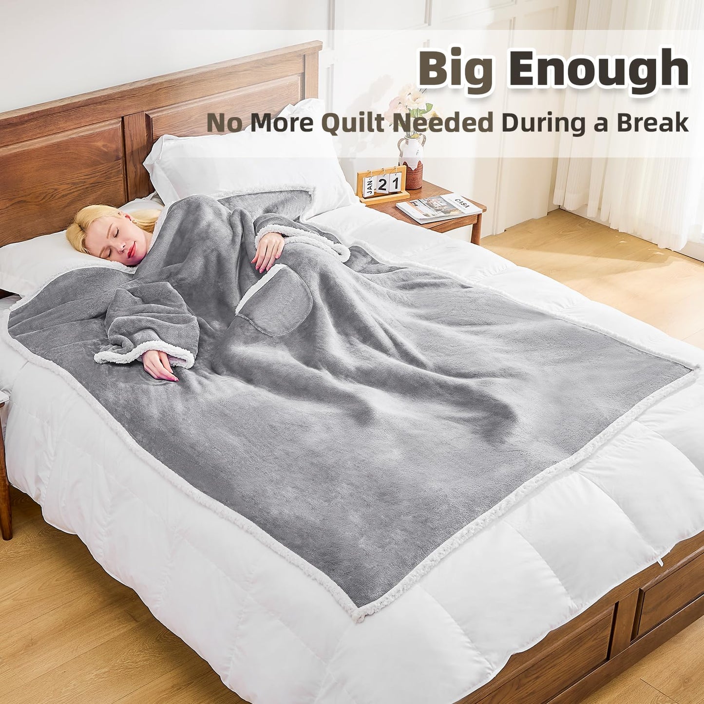 IFNOW Cozy Wearable Blanket with Sleeves
