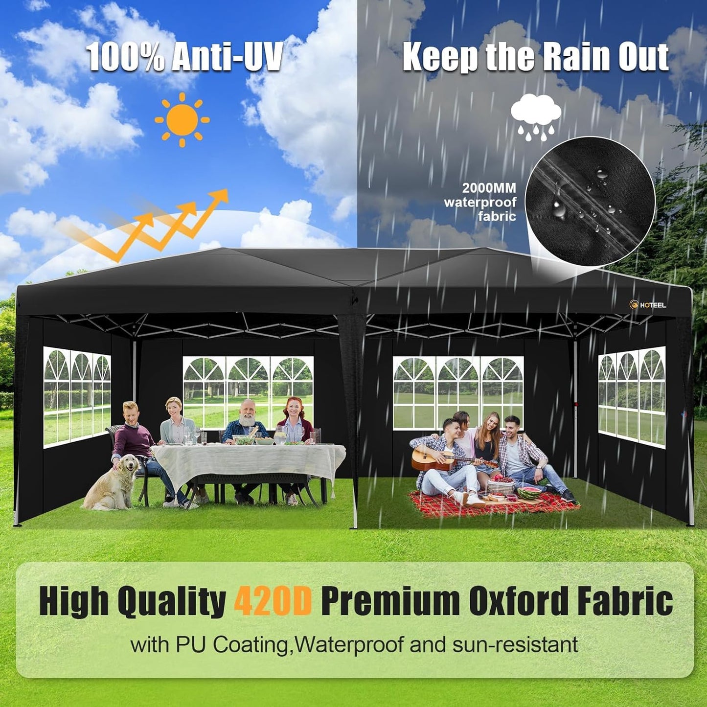 10x20 Pop Up Canopy Tent with Sidewalls