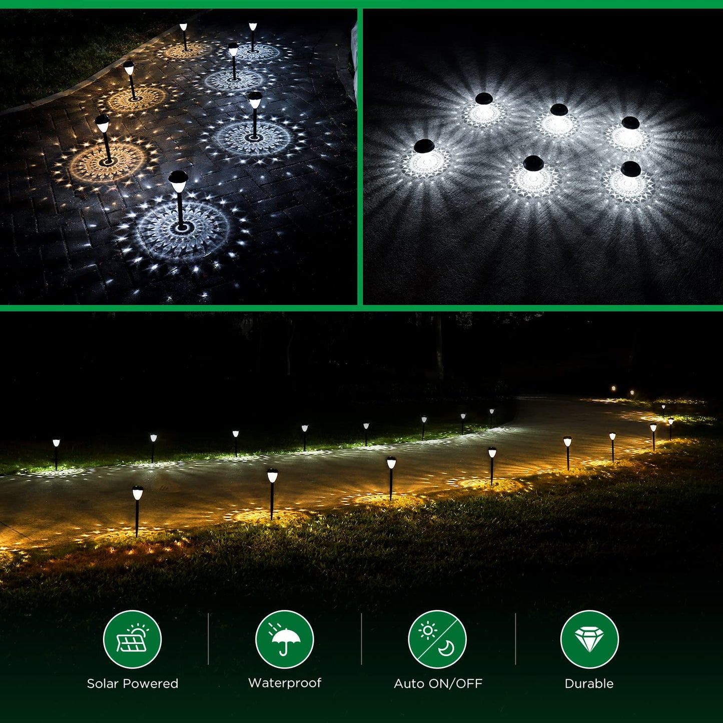 10 Pack URAGO Solar Powered Outdoor Lights