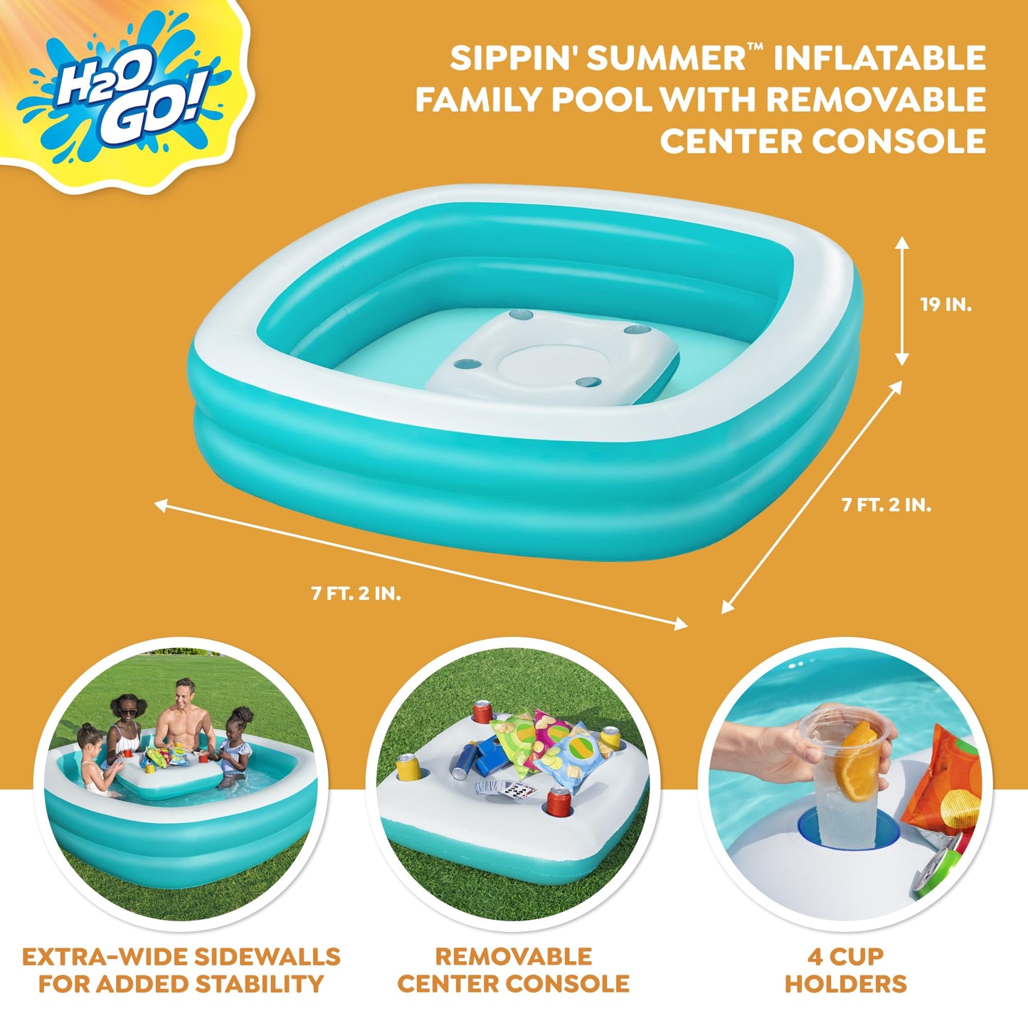 Bestway Inflatable Family Pool with Cup Holders