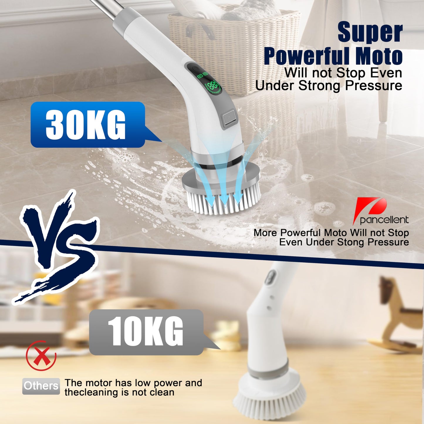 Electric Spin Scrubber with Extension Arm