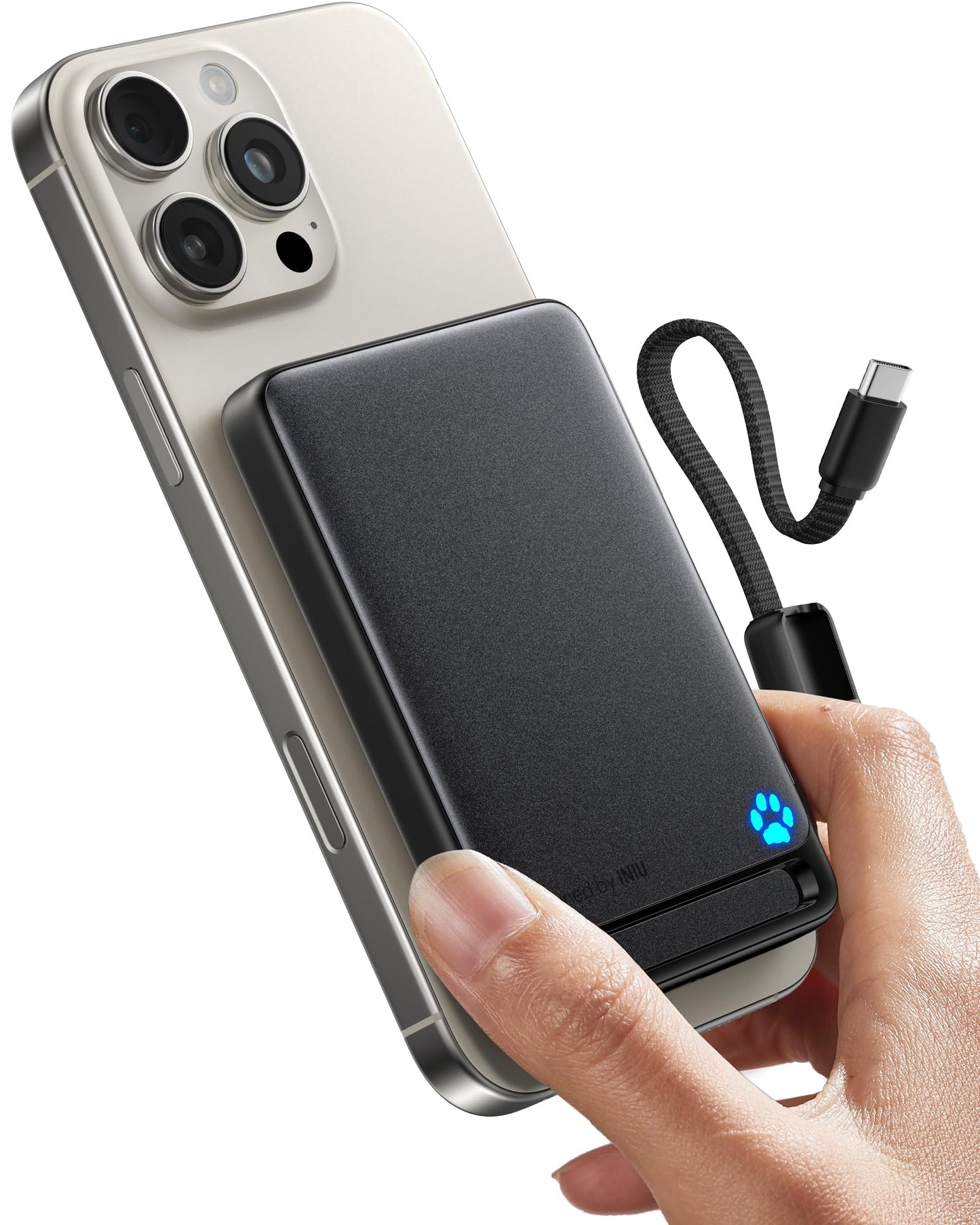 10000mAh INIU MagSafe Wireless Portable Charger with Kickstand
